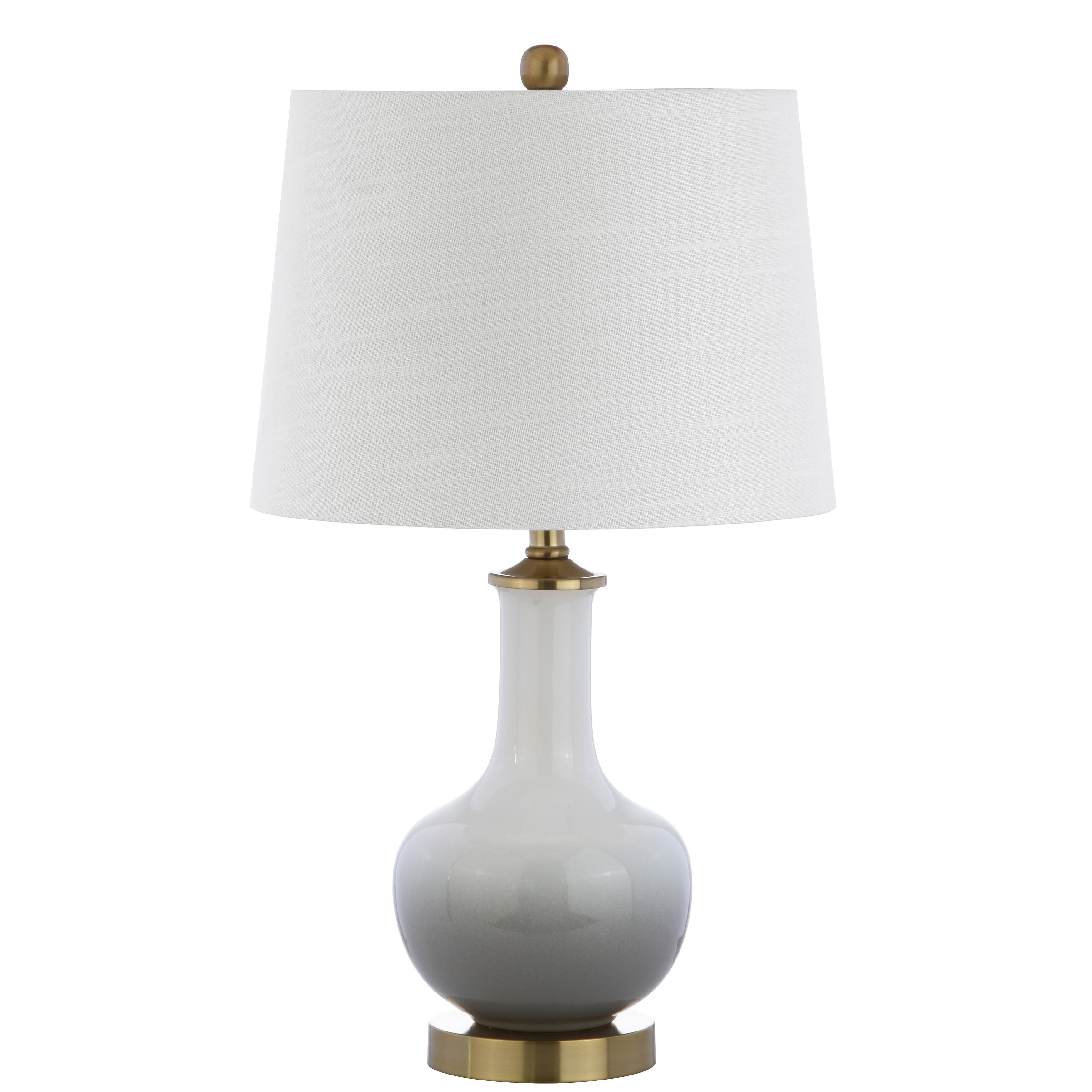 Bates 25 Ceramic/Brass LED Table Lamp, White/Navy by JONATHAN Y