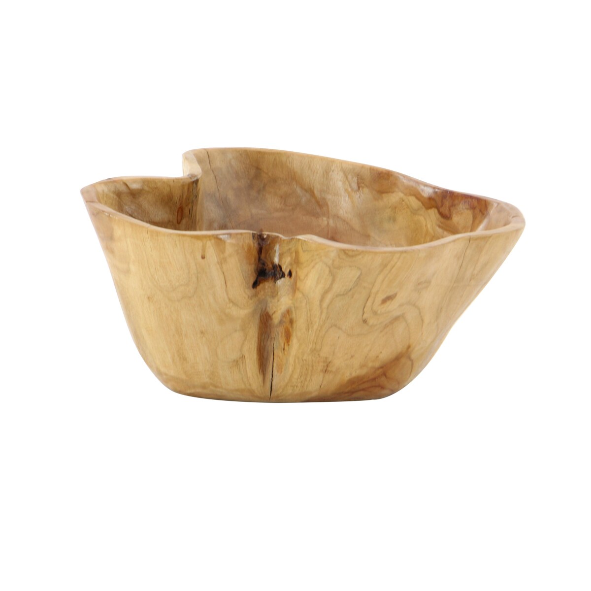 Teak Wood Handmade Live Edge Free Form Decorative Decorative Bowl - Brown - Roche River Decor