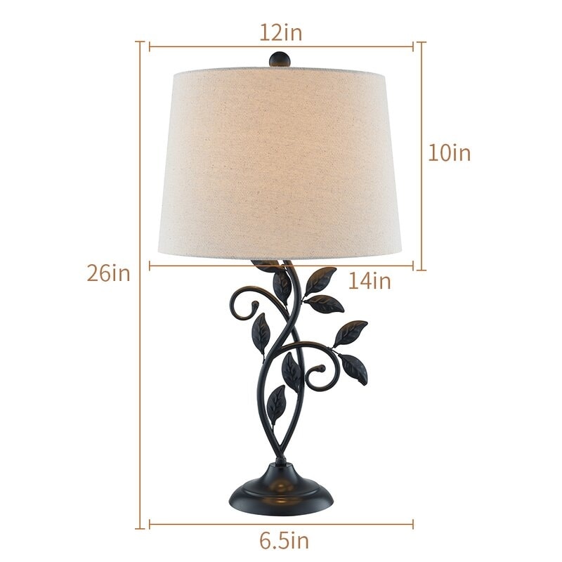 26 Black Bedside Table Lamp Set (Set of 2)