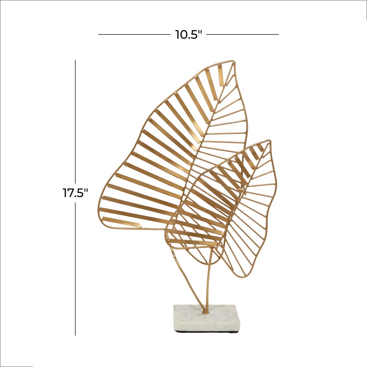 Metal Leaf Decorative Sculpture - Gold - Roche River Decor