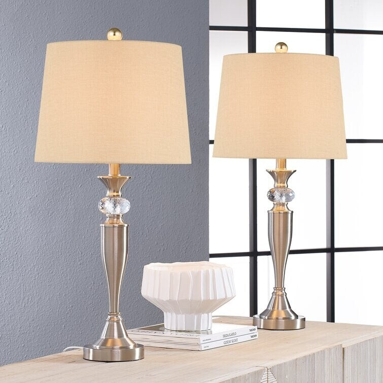 27'' Nickel Table Lamp Set (Set of 2)