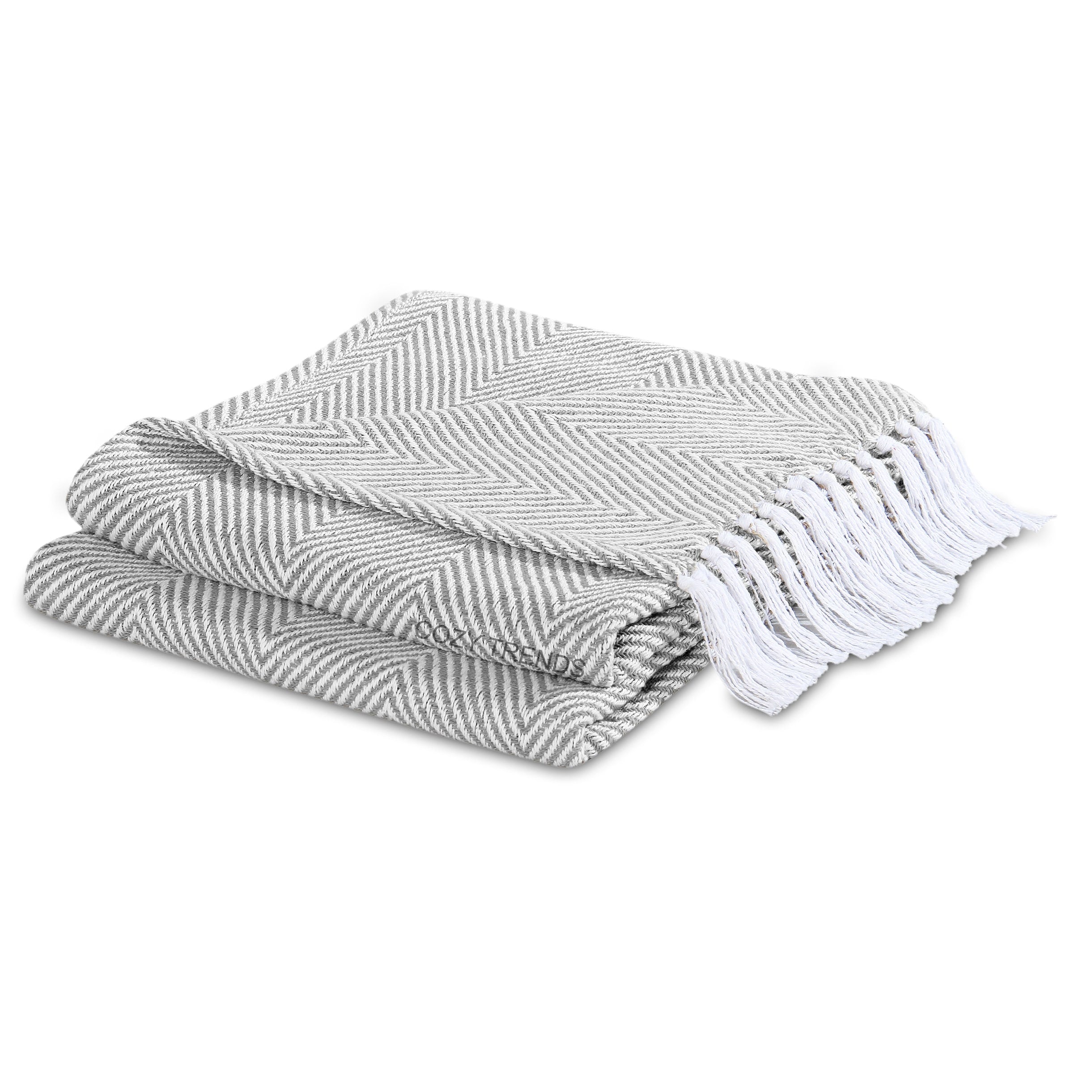 Handwoven Luxurious Cotton Sofa Couch Bed Throw Blankets All Season - Set of 2 (50''x60'')