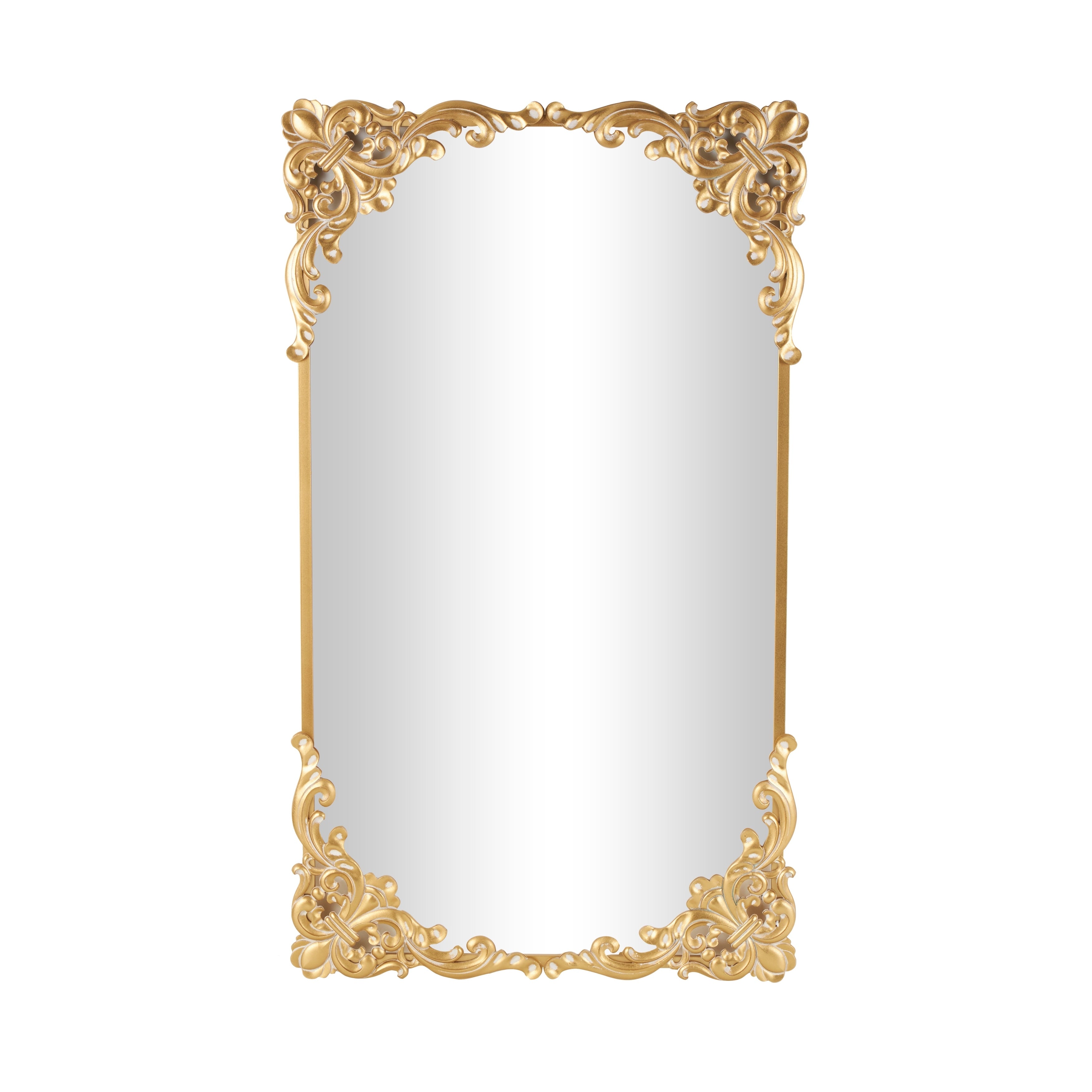 Metal Scroll Ornate Baroque Floor or Wall Mirror - Gold - Various Sizes and Shapes - Roche River Decor