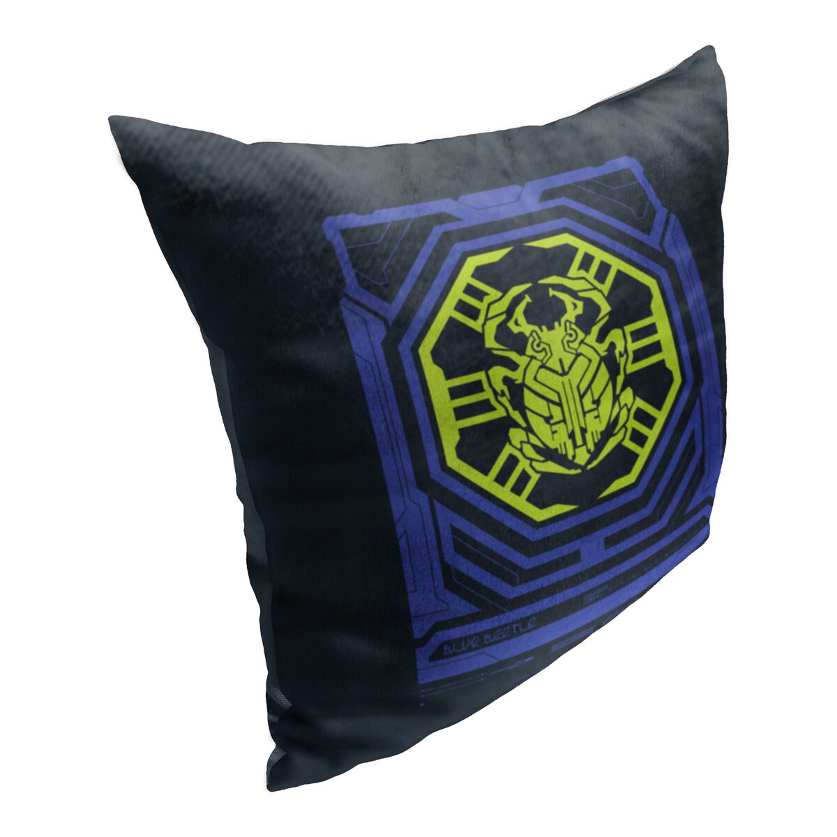 WB Blue Beetle Biotech Scarab Printed Throw Pillow - Black