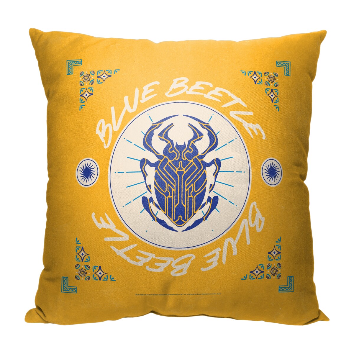 Warner Brothers Blue Beetle Scarab Tile 18 Inch Throw Pillow