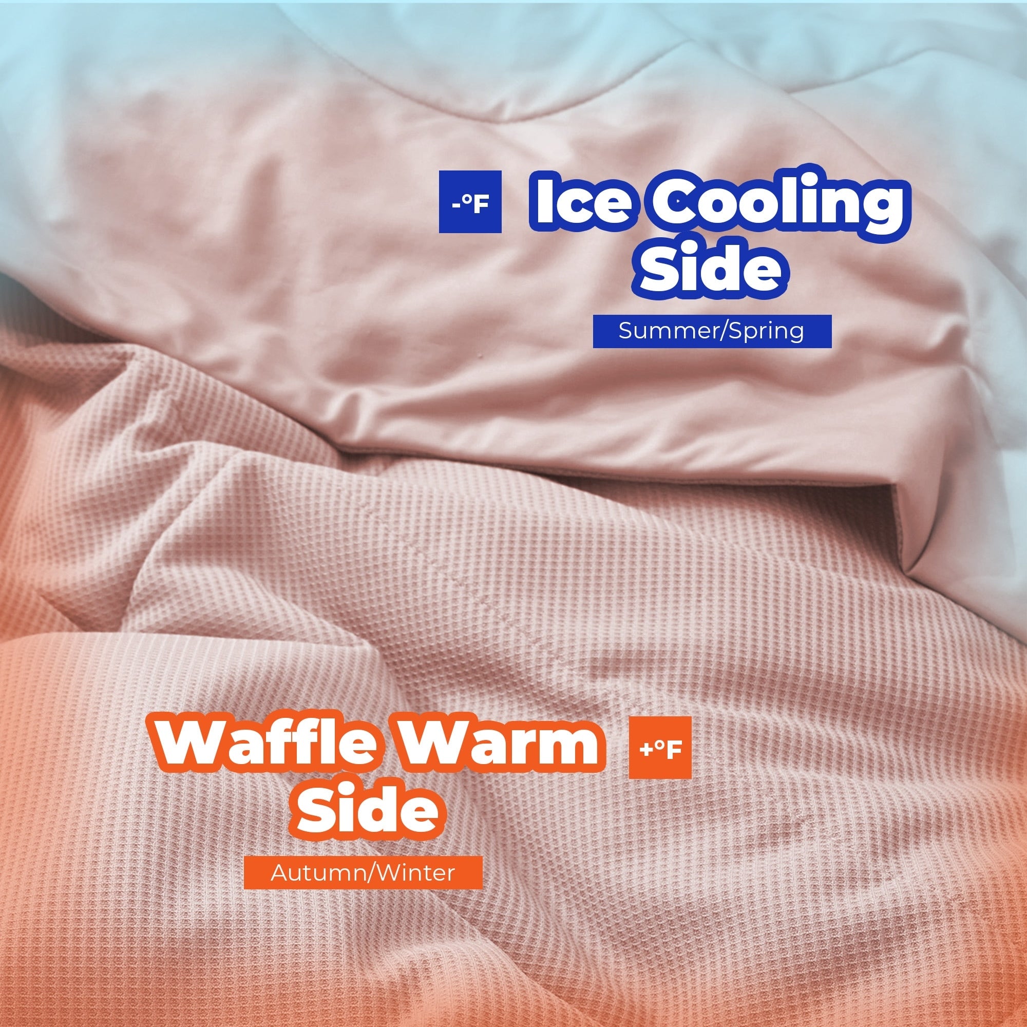 Lightweight Breathable Cooling Waffle Reversible Summer Blanket, Dual-side Cool Touch Comforter