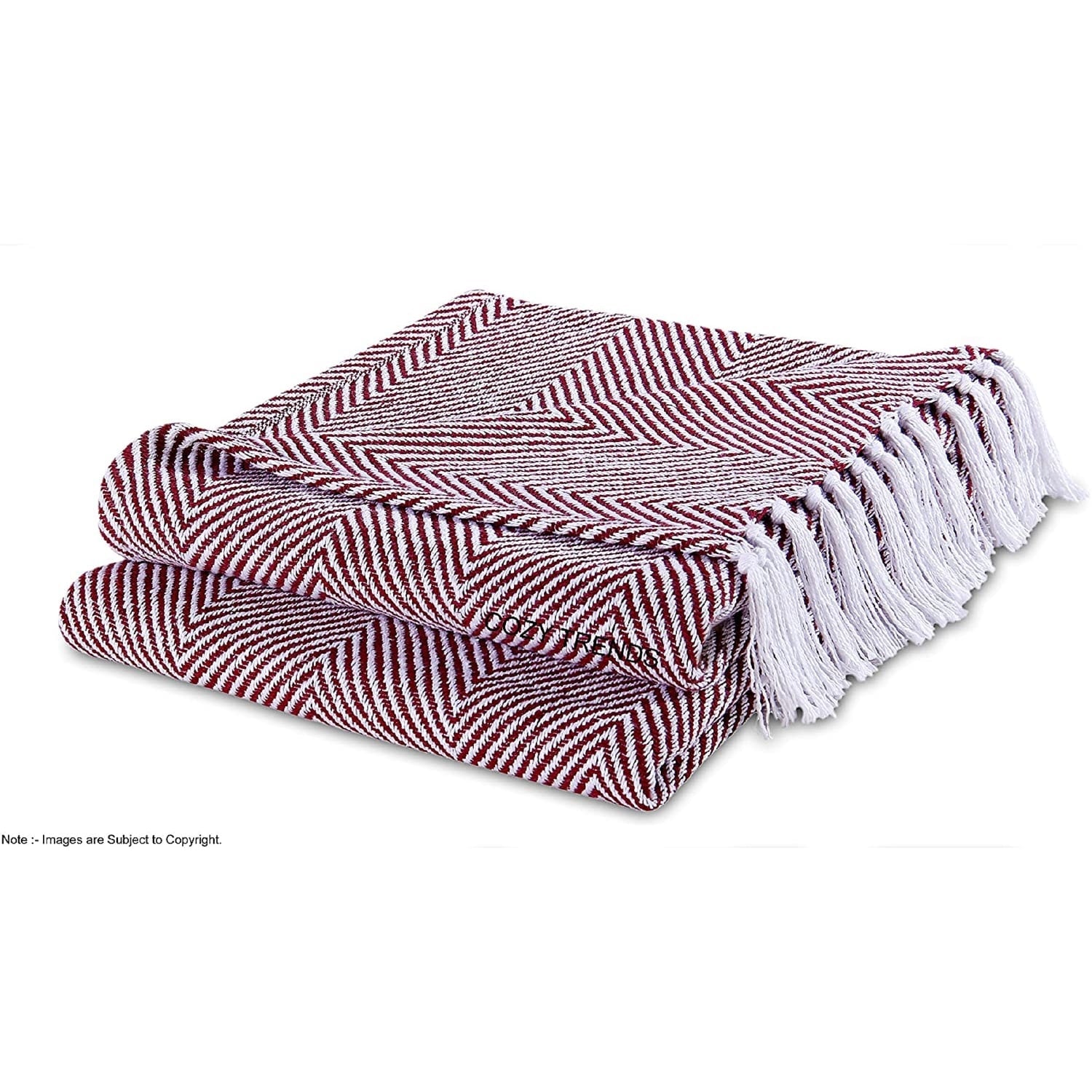 Handwoven Luxurious Cotton Sofa Couch Bed Throw Blankets All Season - Set of 2 (50''x60'')