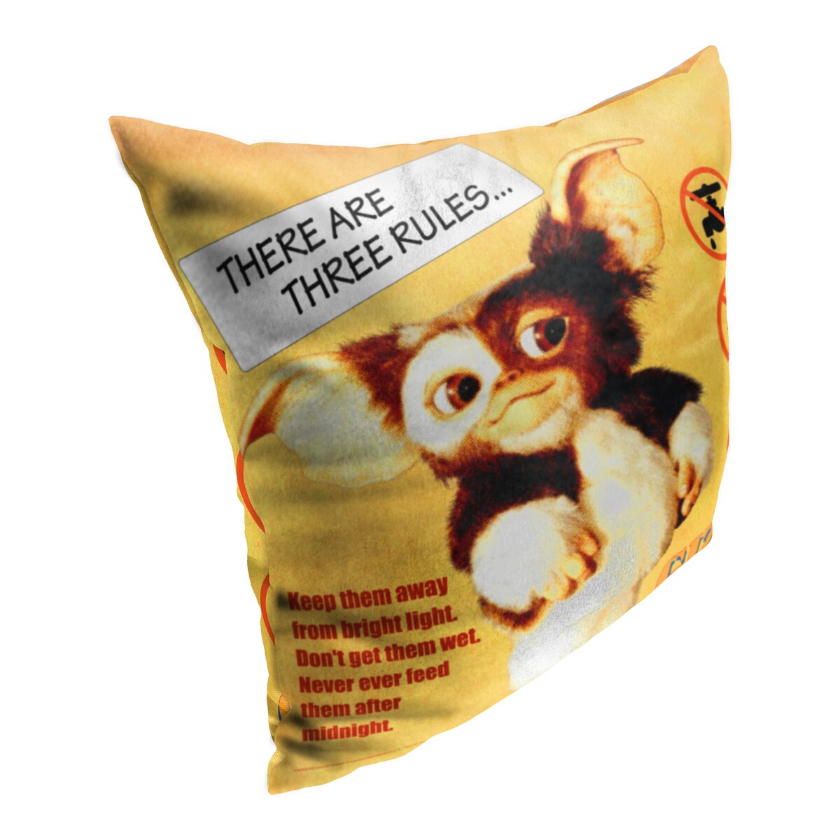 Warner Brothers Gremlins Three Rules 18 Inch Throw Pillow