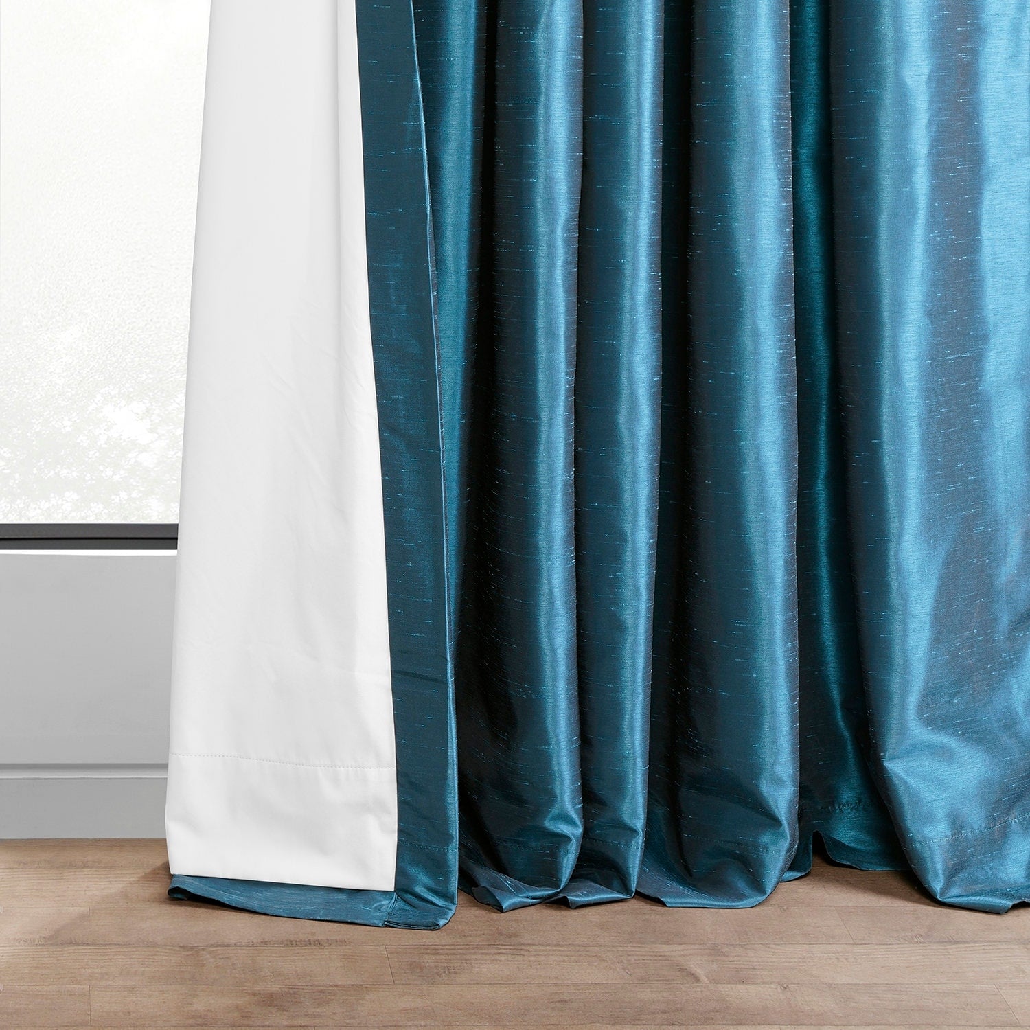 Exclusive Fabrics Solid Vintage Textured Faux Dupioni Silk Pleated Blackout Curtain (1 Panel)