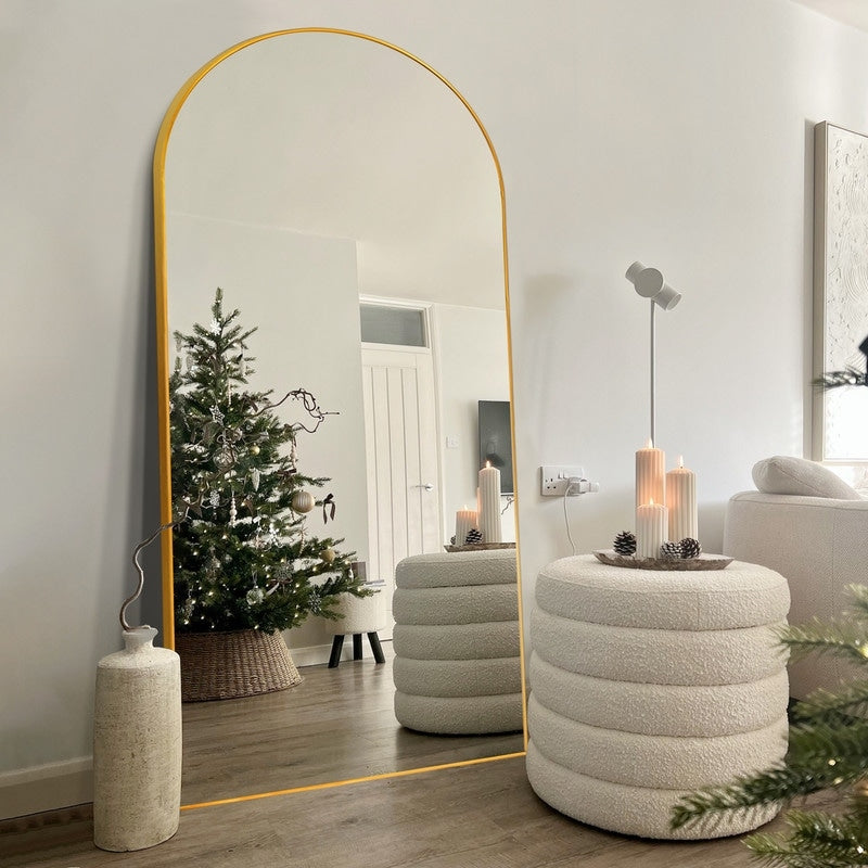 Modern Large Arched Mirror Full Length Floor Mirror with Stand