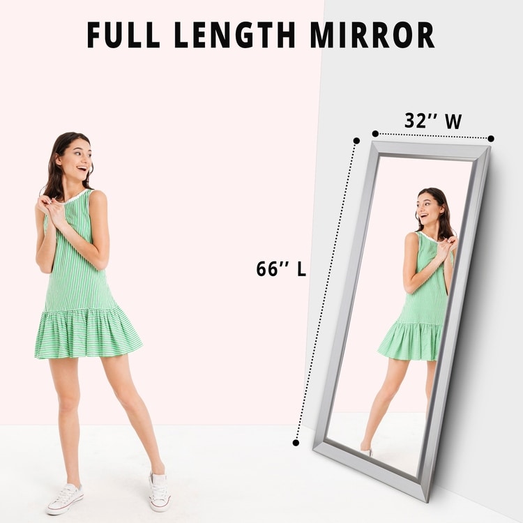 Framed Bevel Leaner Full Length Huge Floor Mirror XL Mirror Large Rectangle Standing Cream Floor Mirror Huge Mirrors for Bedroom