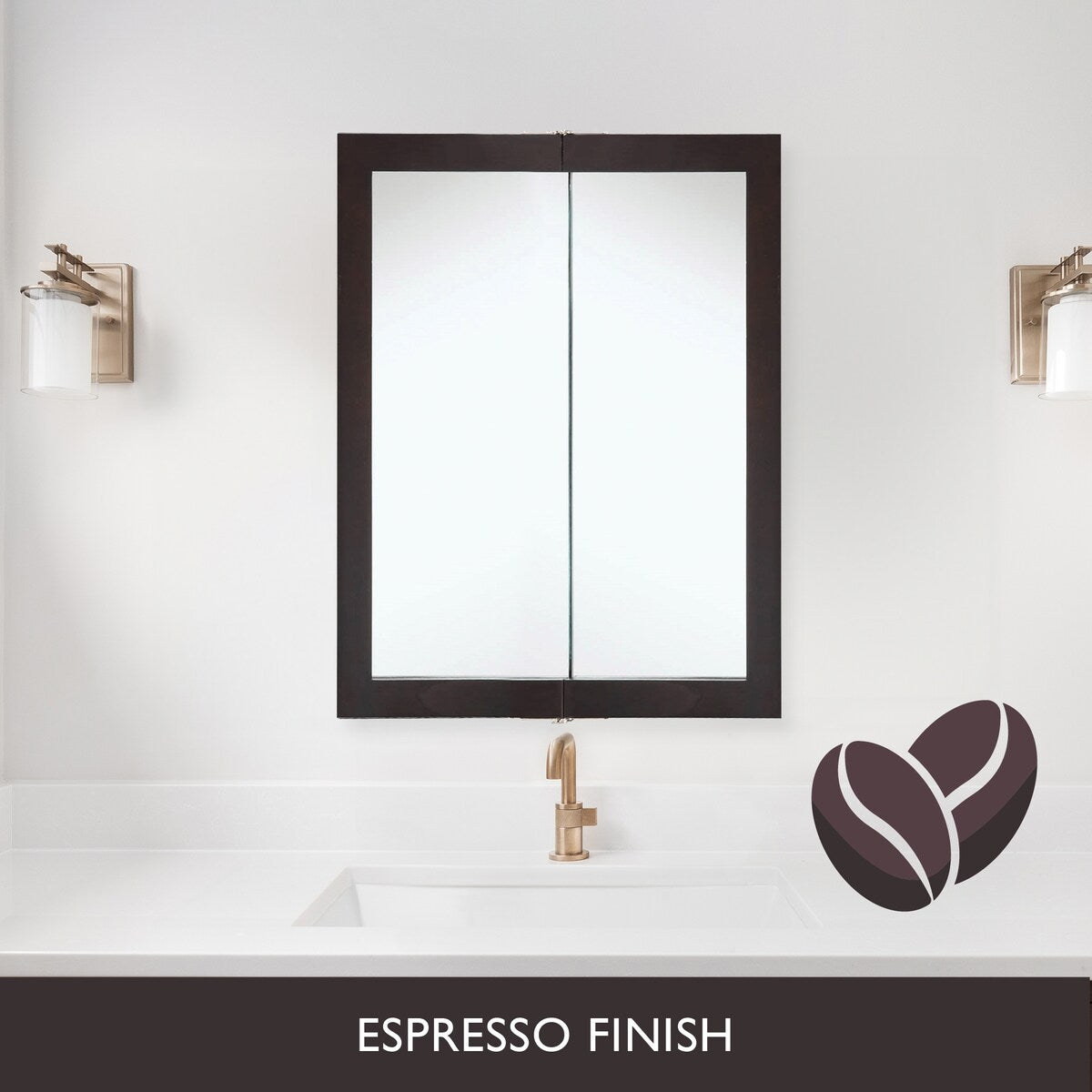 Design House Ventura Espresso Bathroom Medicine Cabinet Mirror