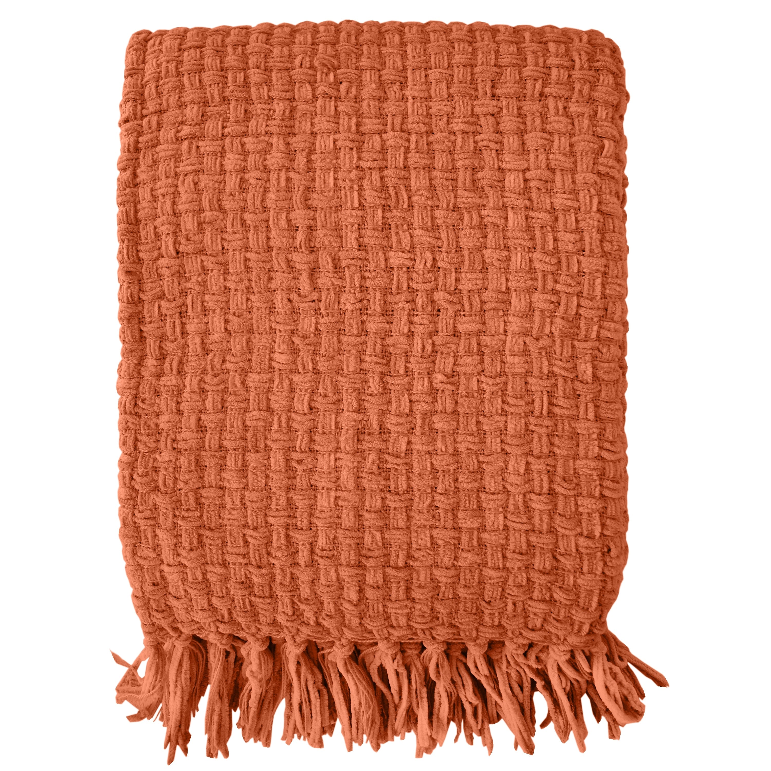 Fabstyles Chenille Basket Weave Polyester Throw Blanket