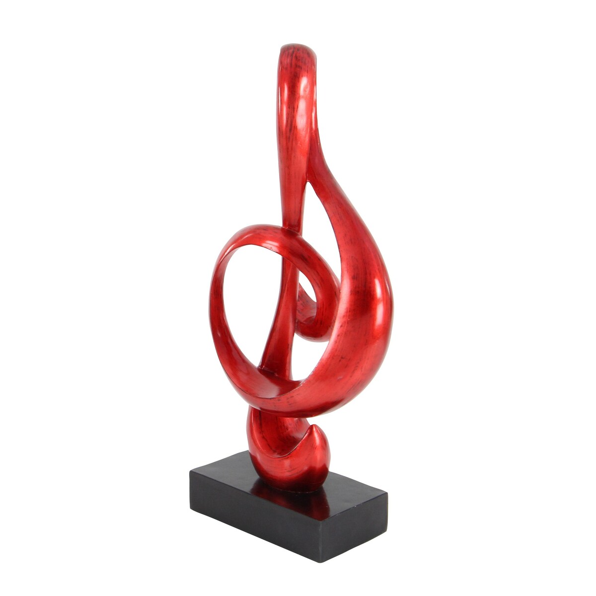 Polystone Music Decorative Sculpture with Black Base - Red - Roche River Decor