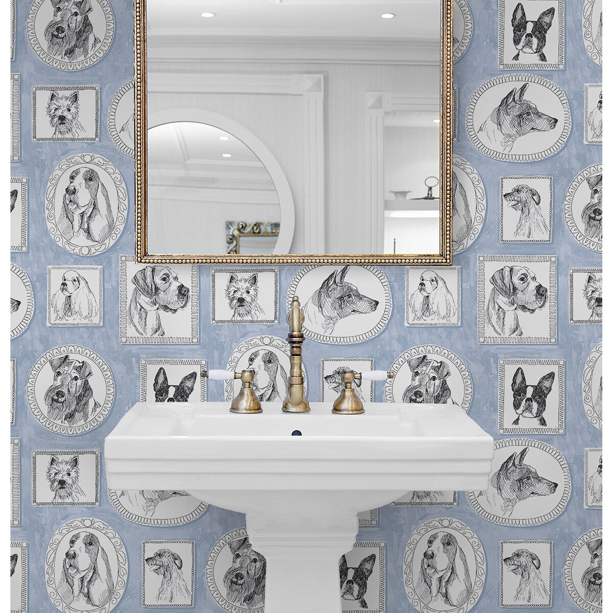 Surface Style Pup Portraits Celestial Peel and Stick Wallpaper - 20.5 in. W x 18 ft. L