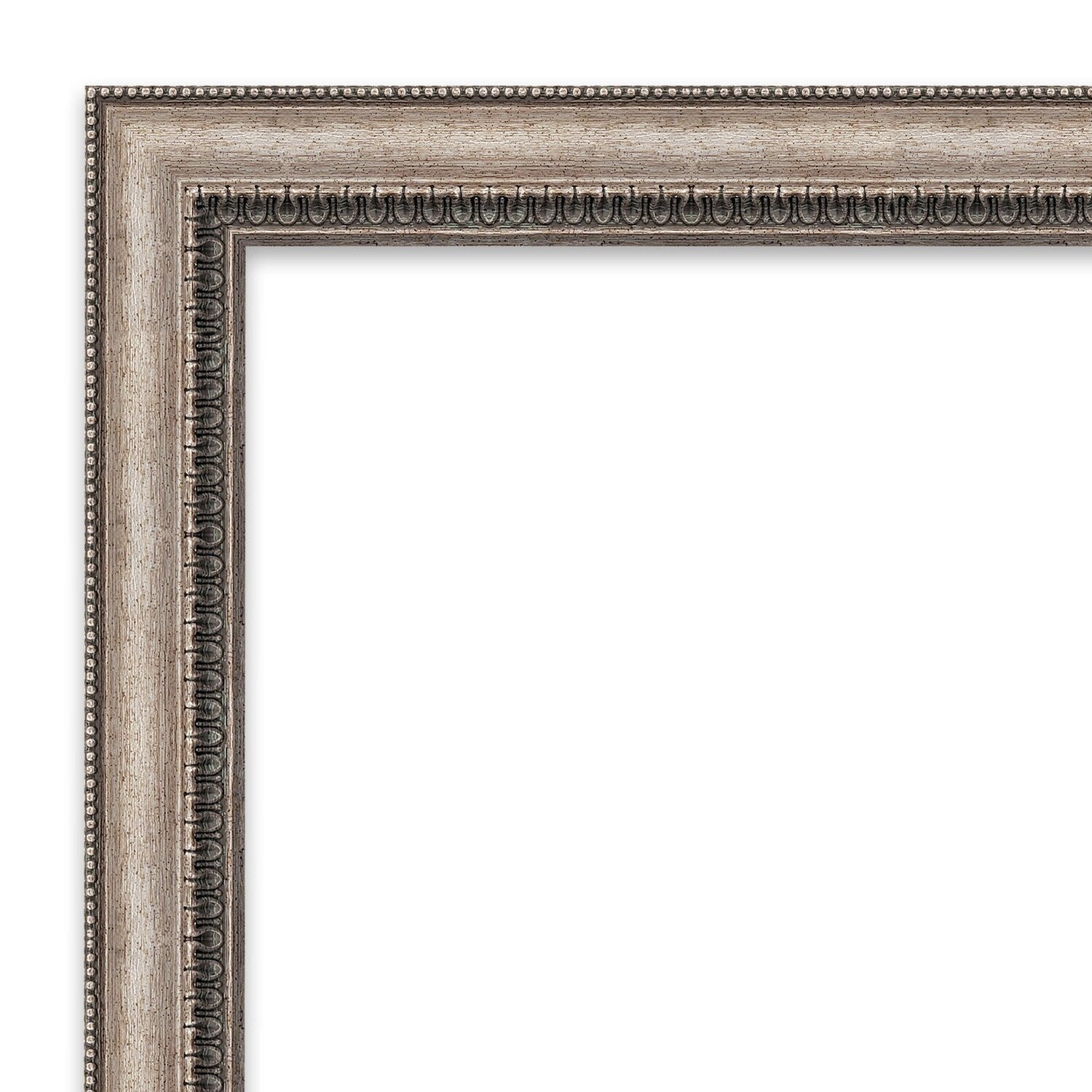 Beveled Bathroom Wall Mirror - Lyla Ornate Silver Frame - Lyla Ornate Silver