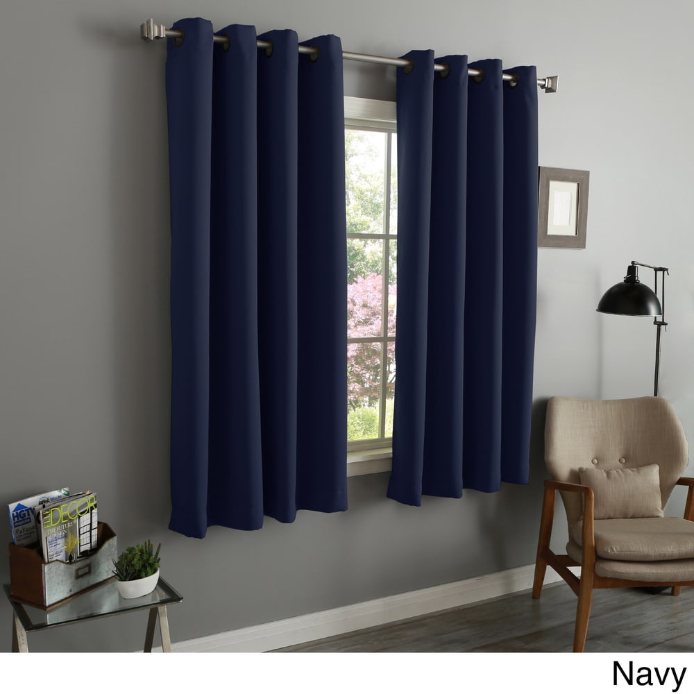 Aurora Home 54 Inch Thermal Insulated Blackout Grommet Top Curtain Panel Pair - 52w x 54l each - 52w x 54l each