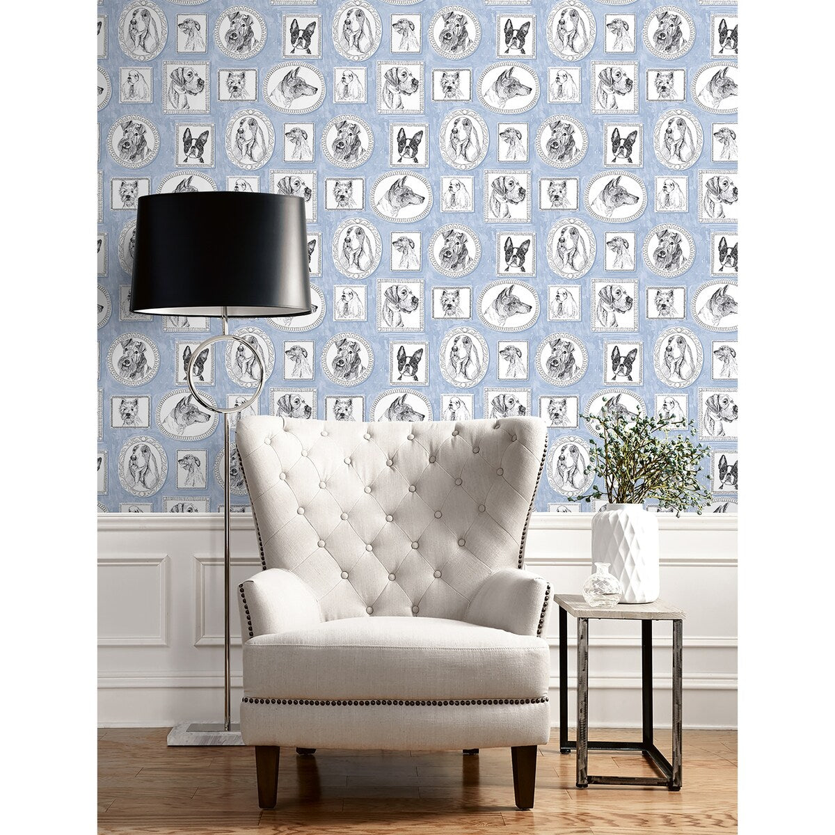 Surface Style Pup Portraits Celestial Peel and Stick Wallpaper - 20.5 in. W x 18 ft. L