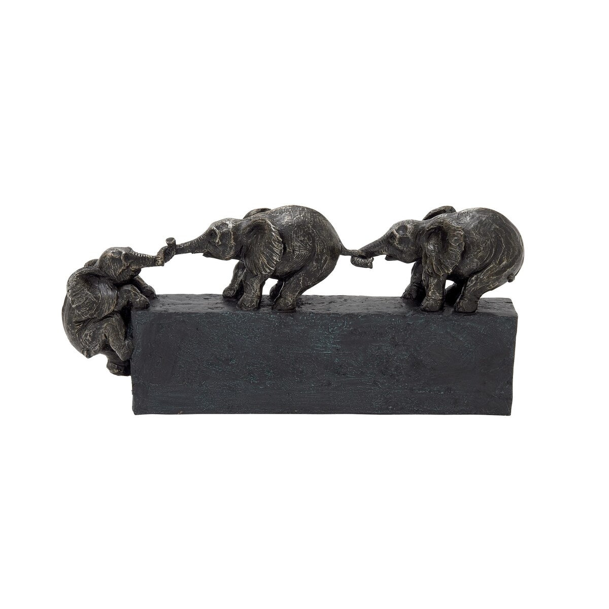 Polystone Elephant Decorative Sculpture - Black - Roche River Decor