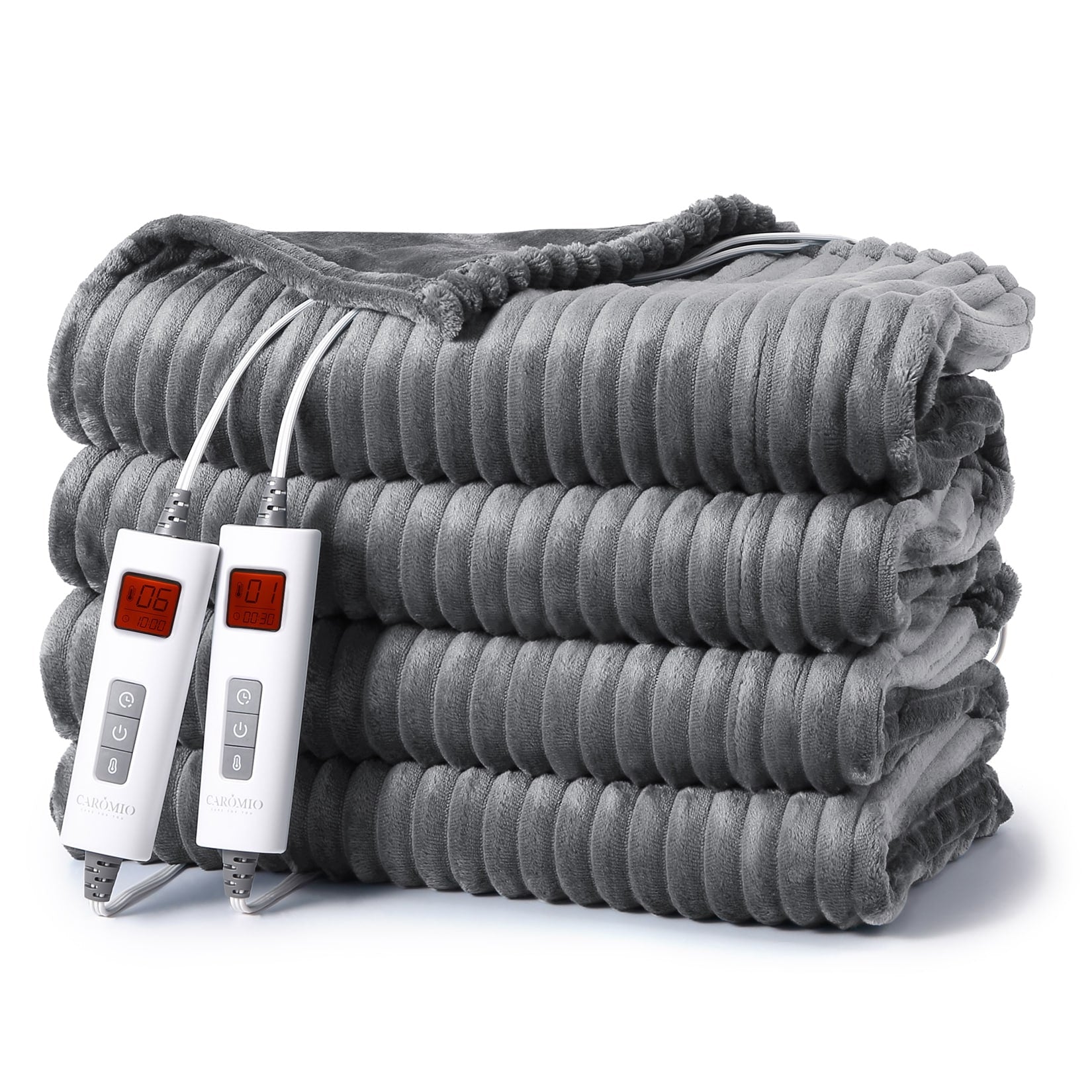 Electric Blanket Dual Control Soft Ribbed Flannel