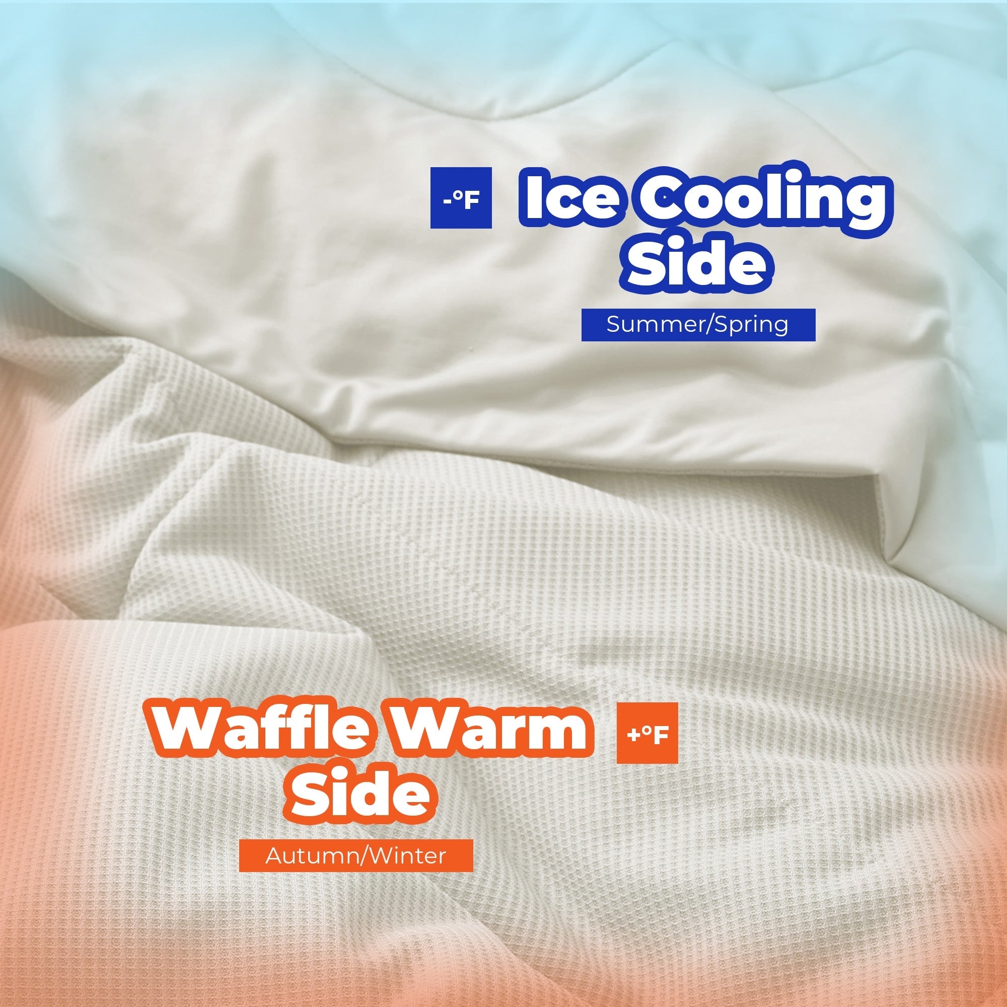 Lightweight Breathable Cooling Waffle Reversible Summer Blanket, Dual-side Cool Touch Comforter