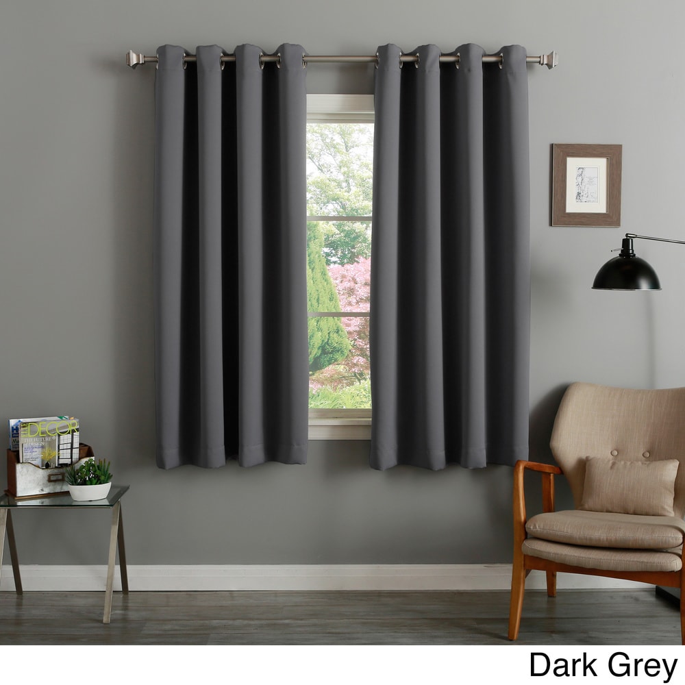 Aurora Home Silver Grommet Top 63-inch Blackout Curtain Pair - 52 x 63 - 52 x 63