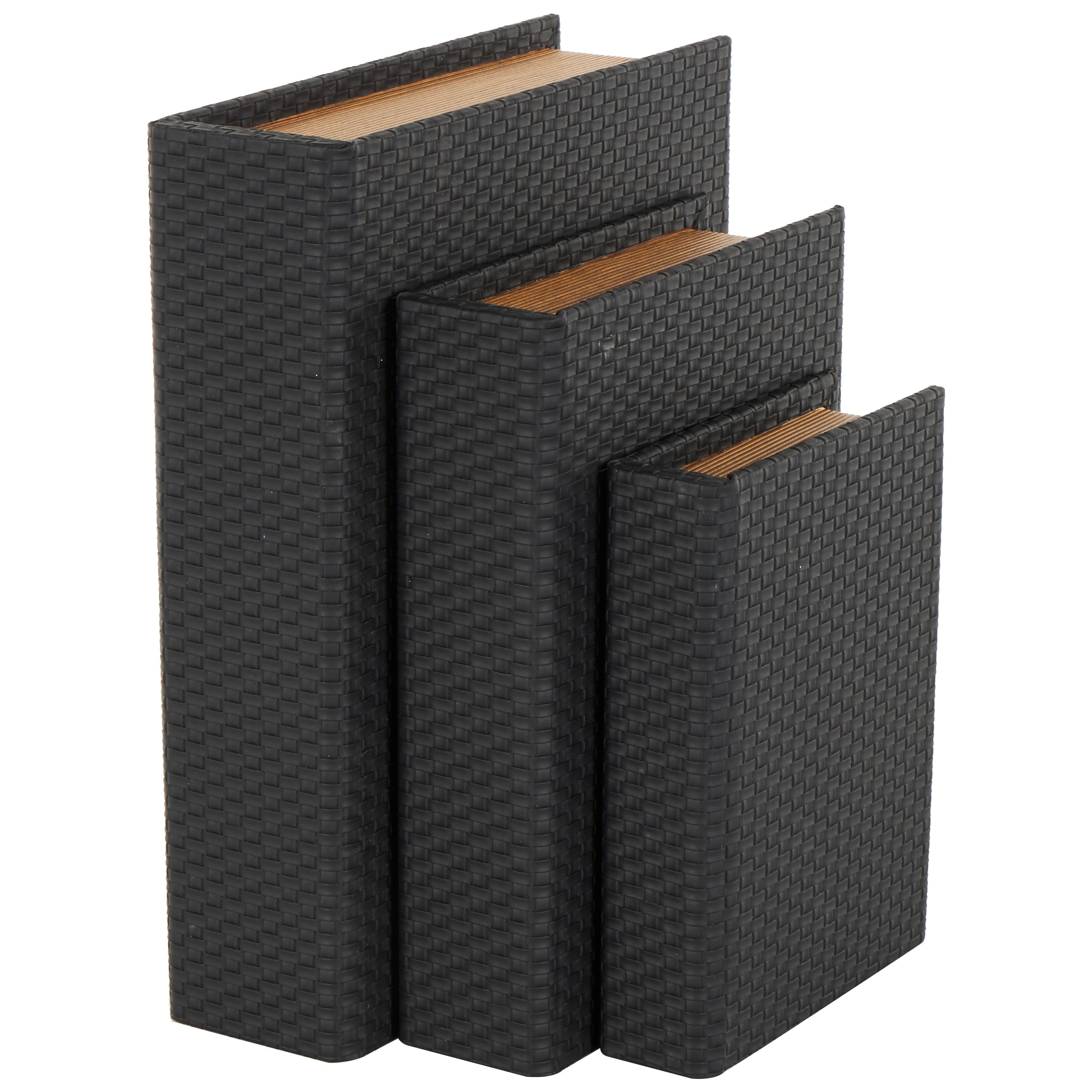 Cream, black, Copper or Brown Faux Leather Book Shaped Box (Set of 3)