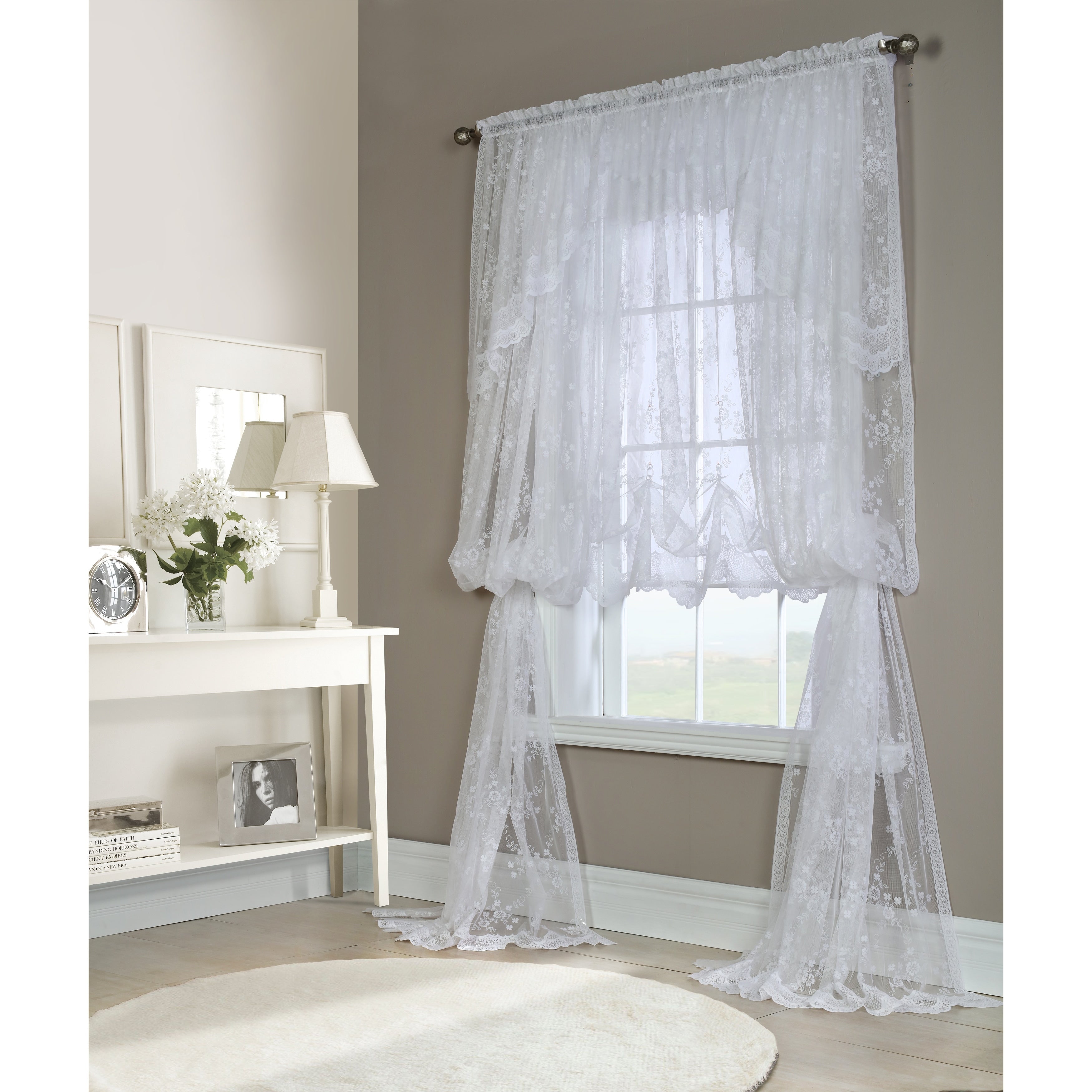 Mona Lisa Jacquard Lace Window Curtain Panel by Habitat