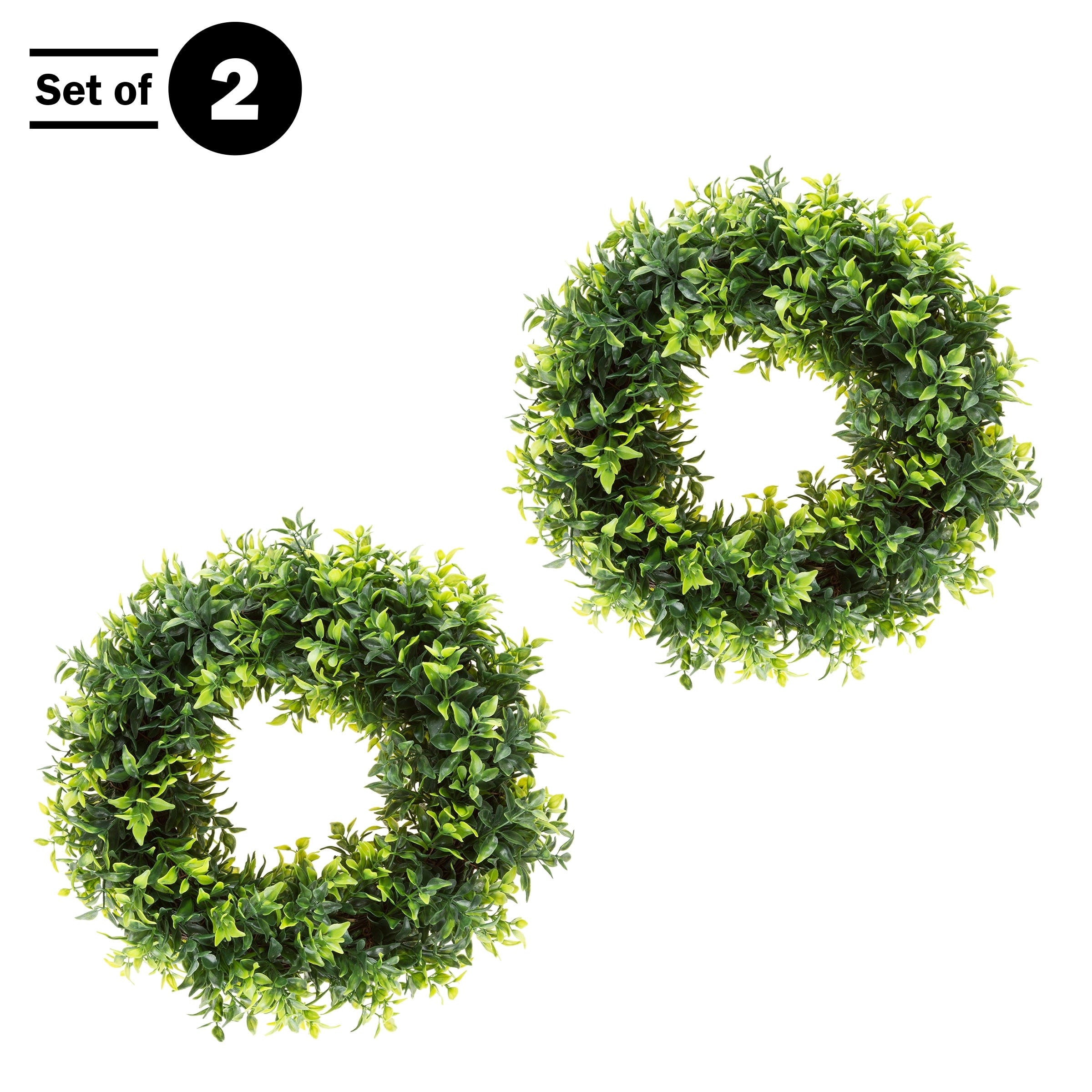 Decorative UV Resistant Boxwood Fall Wreath - 11.5-Inch Round