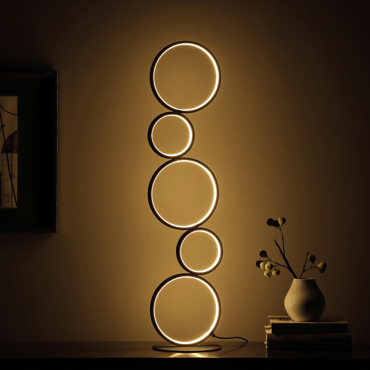 38.5 in. Else Nordic 5 Ring LED Metal Table Lamp