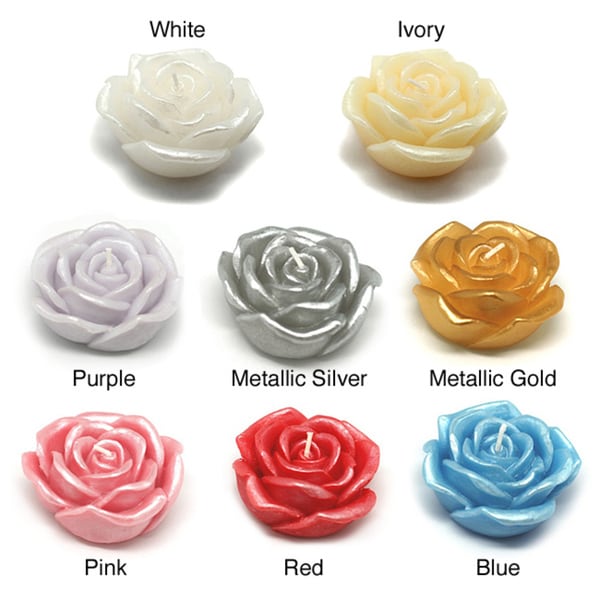 3-inch Rose Floating Candles (Box of 12)