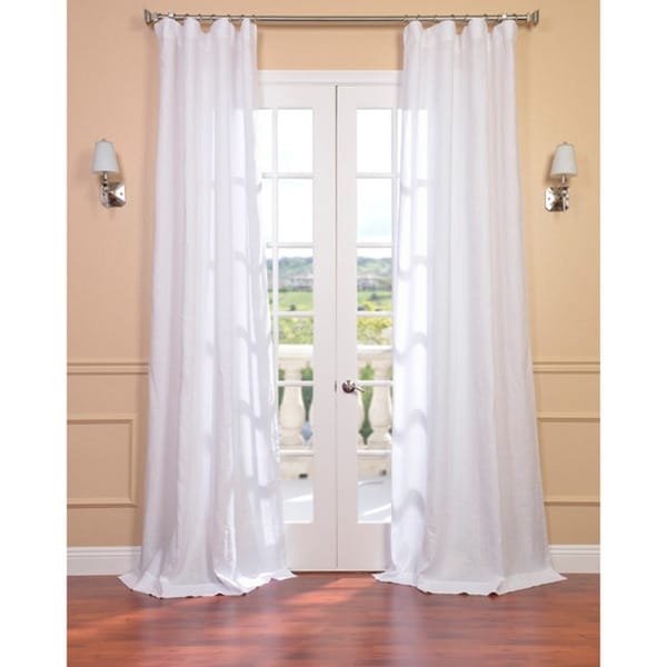 Exclusive Fabrics Signature Purity White French Linen Sheer Curtain Panel