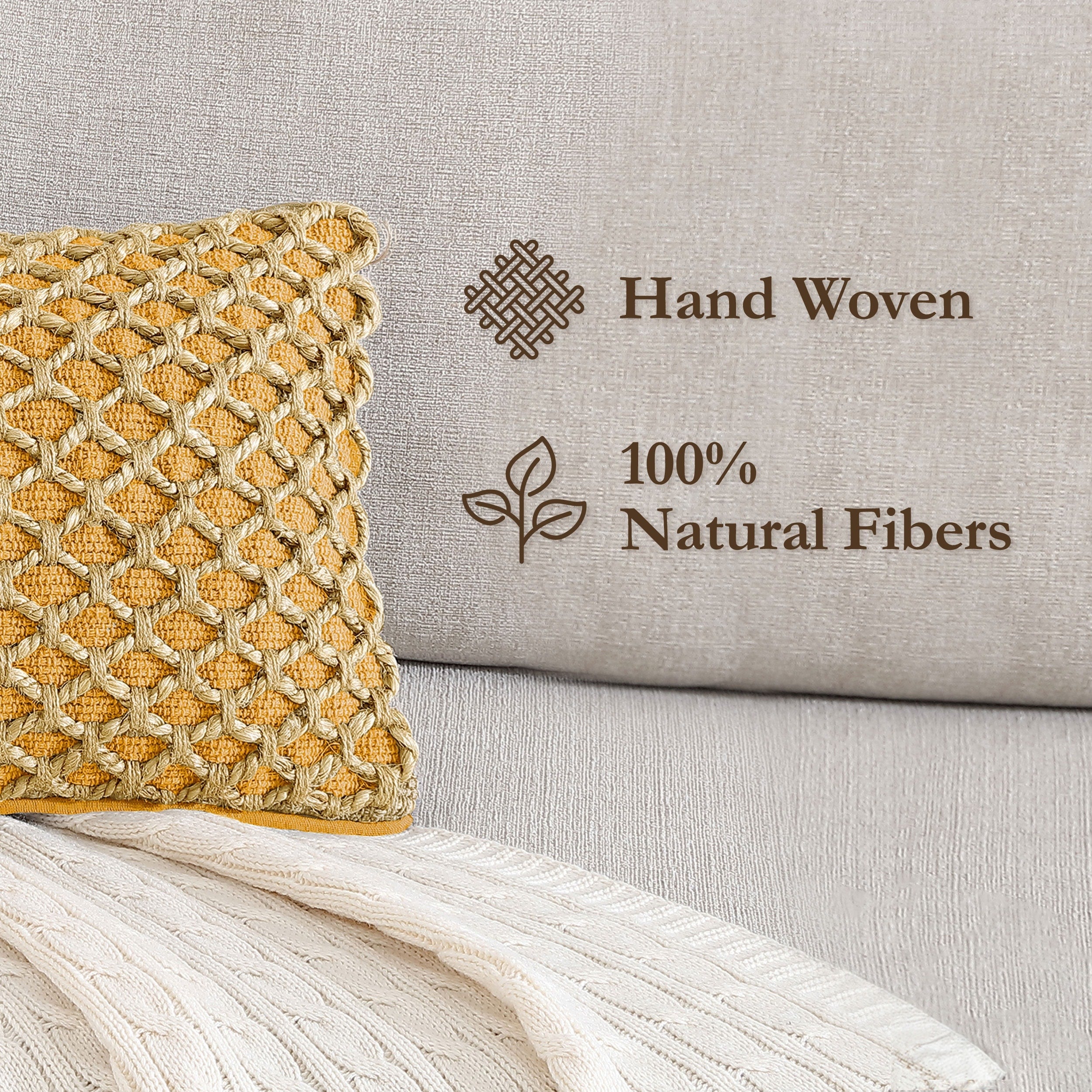 Boho Living Jada Braided Cotton/Jute Throw Pillows