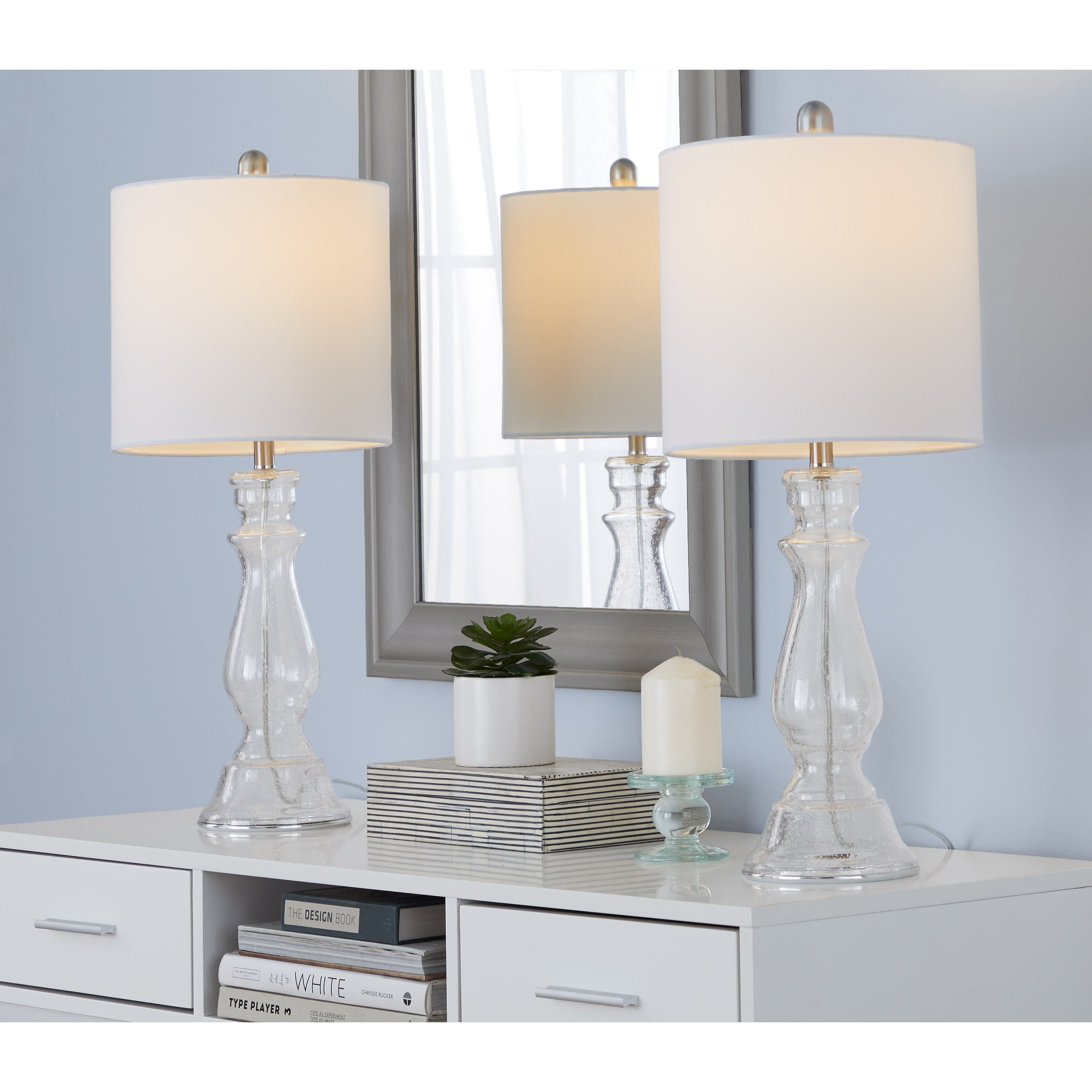 Bella 24 Glass Table Lamp (Set of 2)