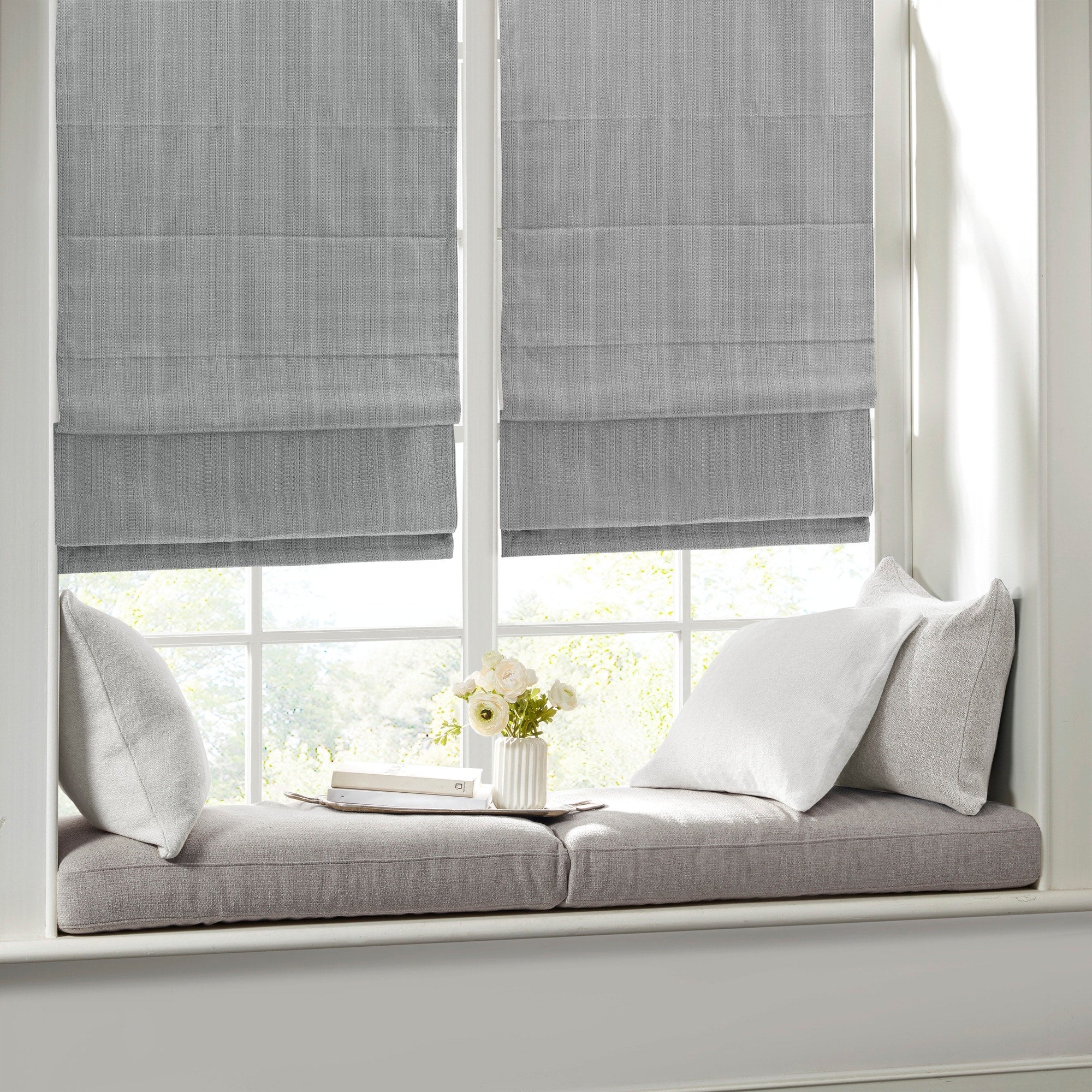 Madison Park Colm Basketweave Room Darkening Cordless Roman Shade