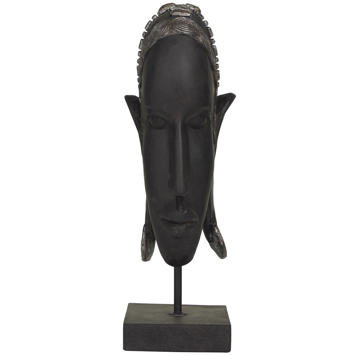 Polystone Woman African Decorative Sculpture - Black - Roche River Decor