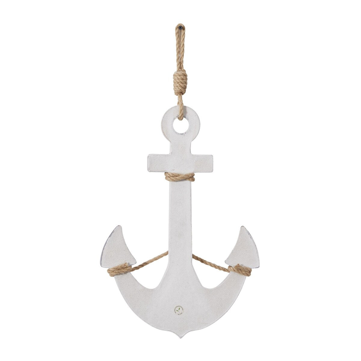 Wooden Anchor Home Wall Decor with Hanging Rope - White - Roche River Decor