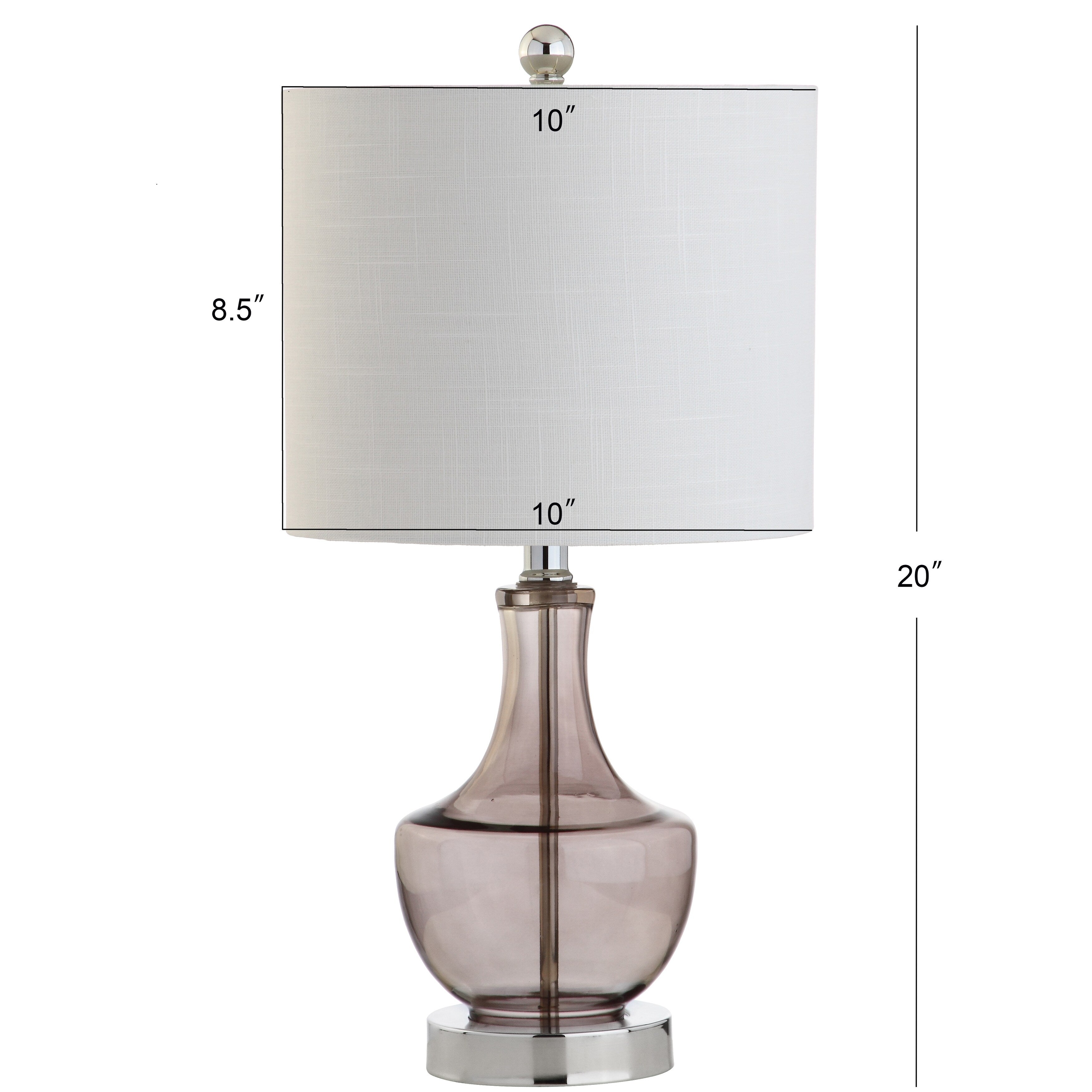 Colette 20 Mini Glass LED Table Lamp, Silver by JONATHAN Y