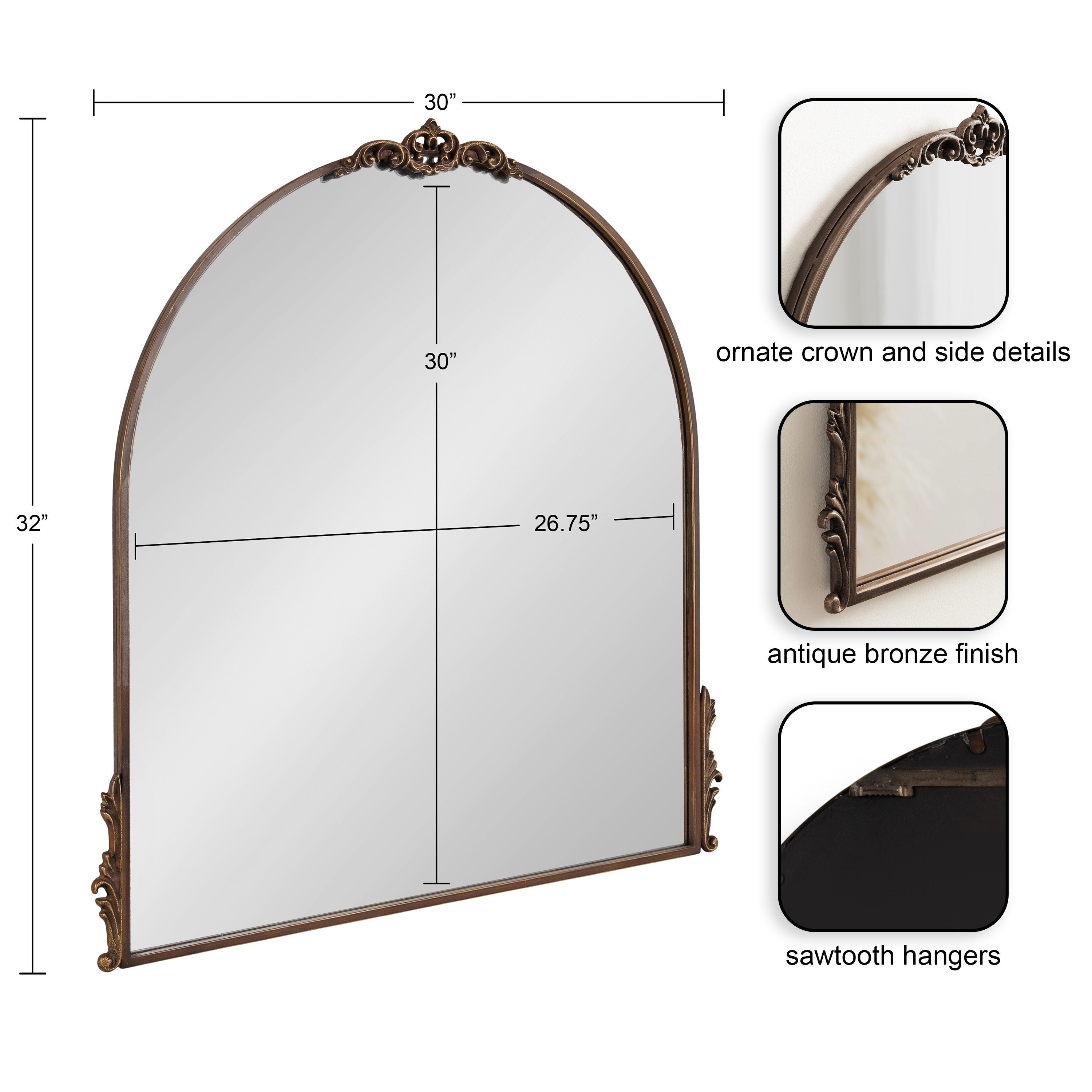 Kate and Laurel Myrcelle Decorative Framed Wall Mirror