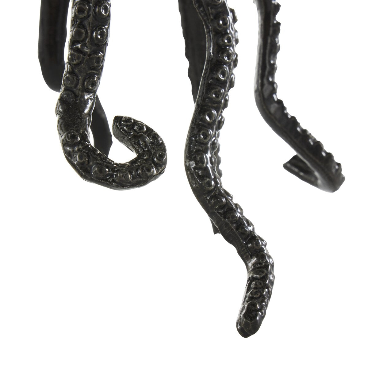 Aluminum Metal Octopus Decorative Sculpture with Textured Tentacles - Set of 2 Black - Roche River Decor