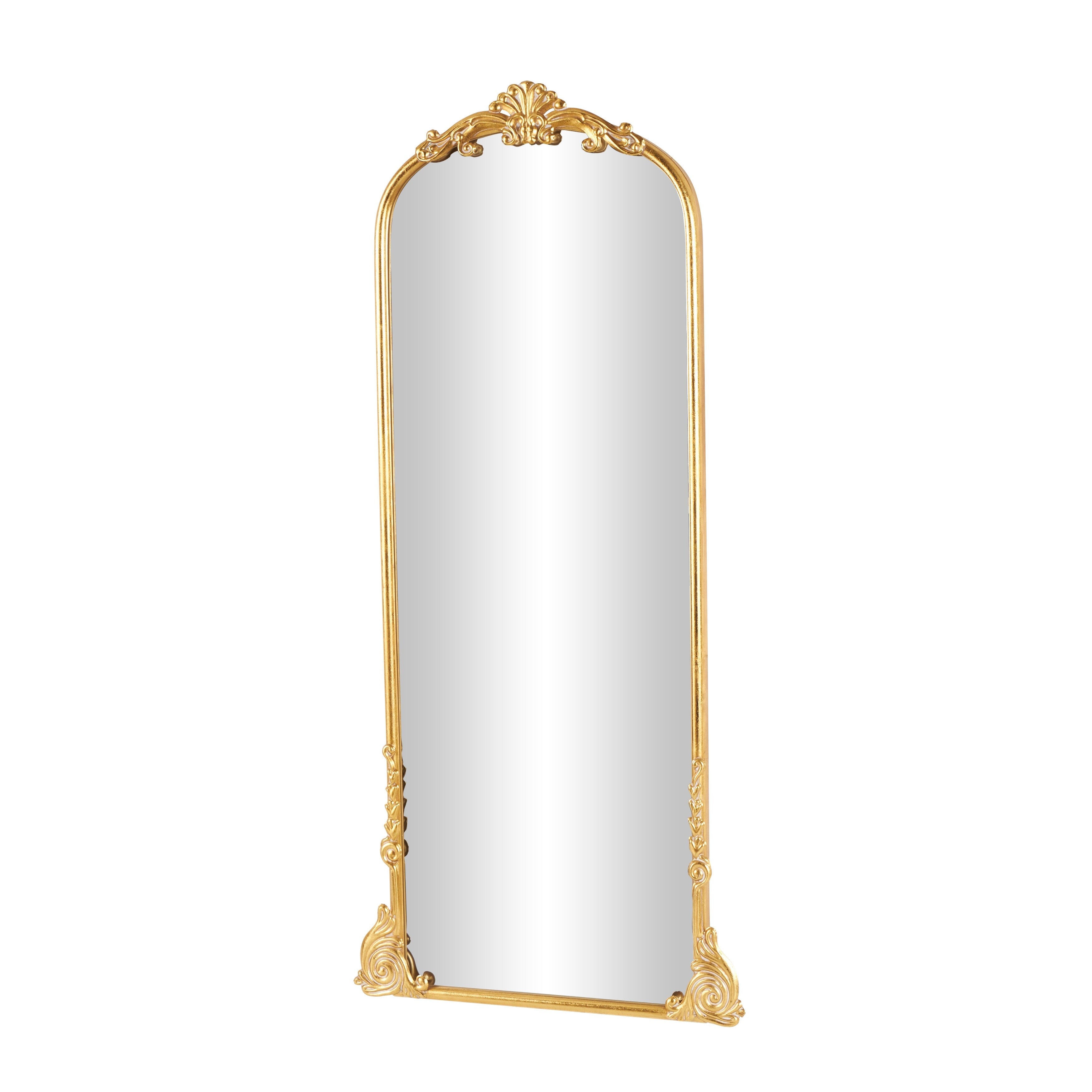 Metal Scroll Ornate Baroque Floor or Wall Mirror - Gold - Various Sizes and Shapes - Roche River Decor