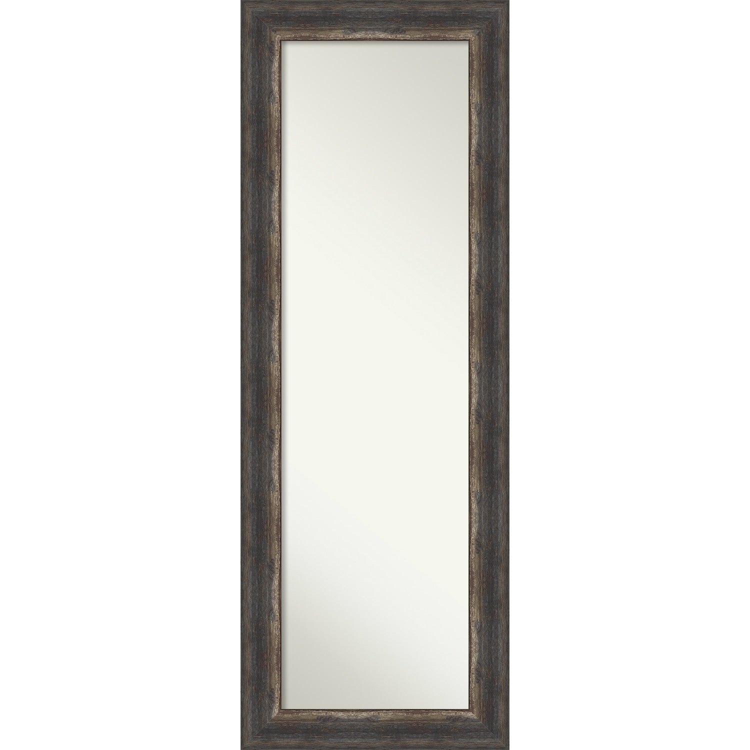 Non-Beveled Full Length On The Door Mirror - Bark Rustic Frame