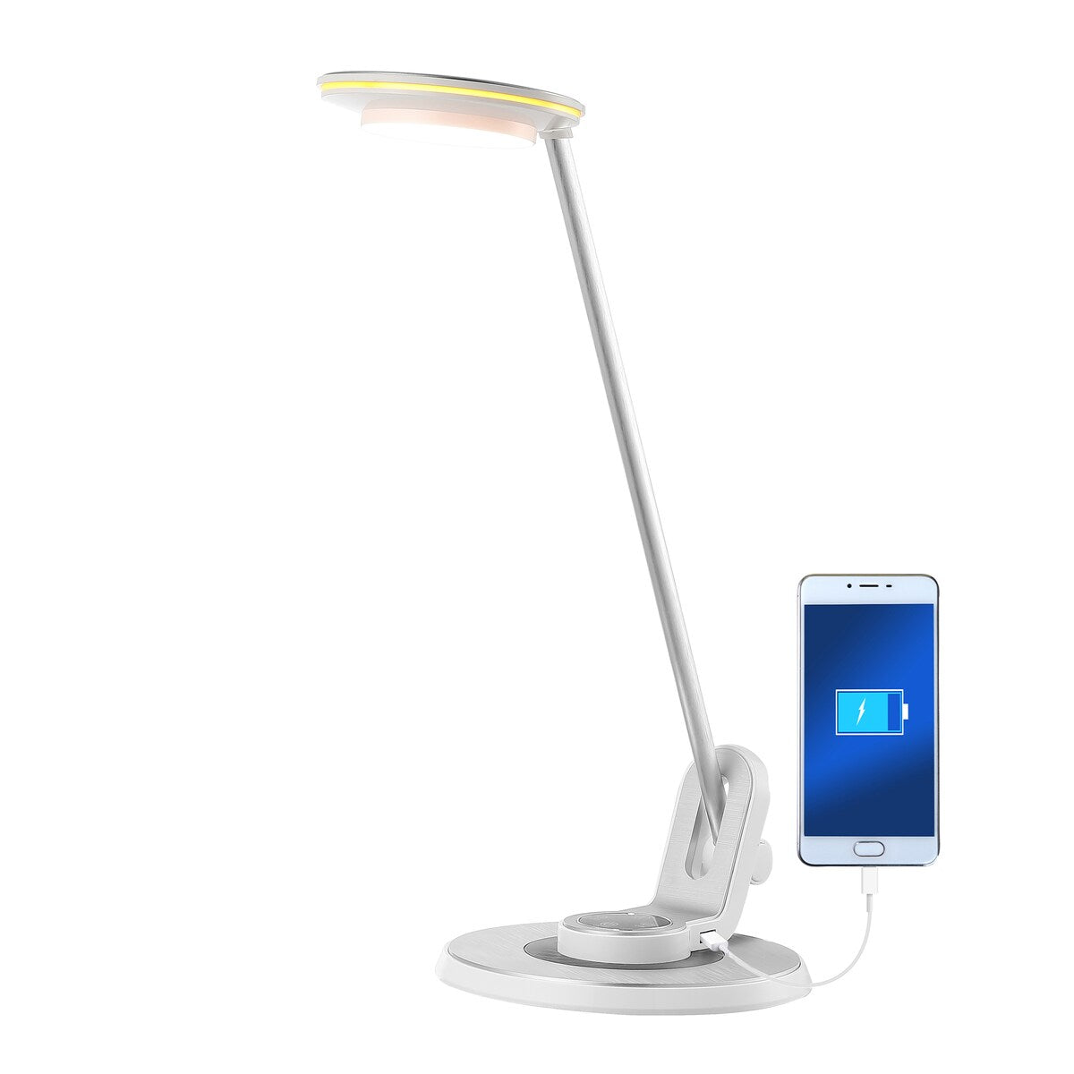 Gaines 18.5 Aluminum Contemporary Minimalist Adjustable Dimmable USB Charging LED Task Lamp, Black by JONATHAN Y