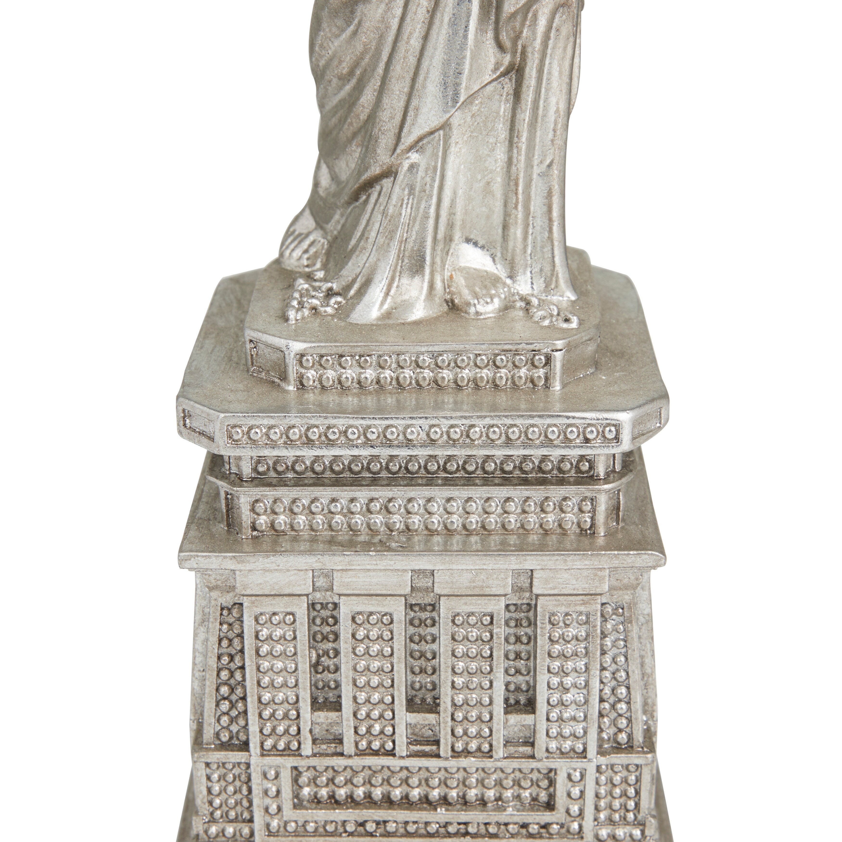 The Novogratz Silver Polystone Statue of Liberty Sculpture - 5 x 5 x 17