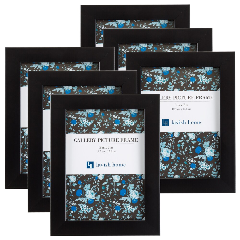 Lavish Home 5x7-inch Black Picture Frames with Stands (Set of 6)