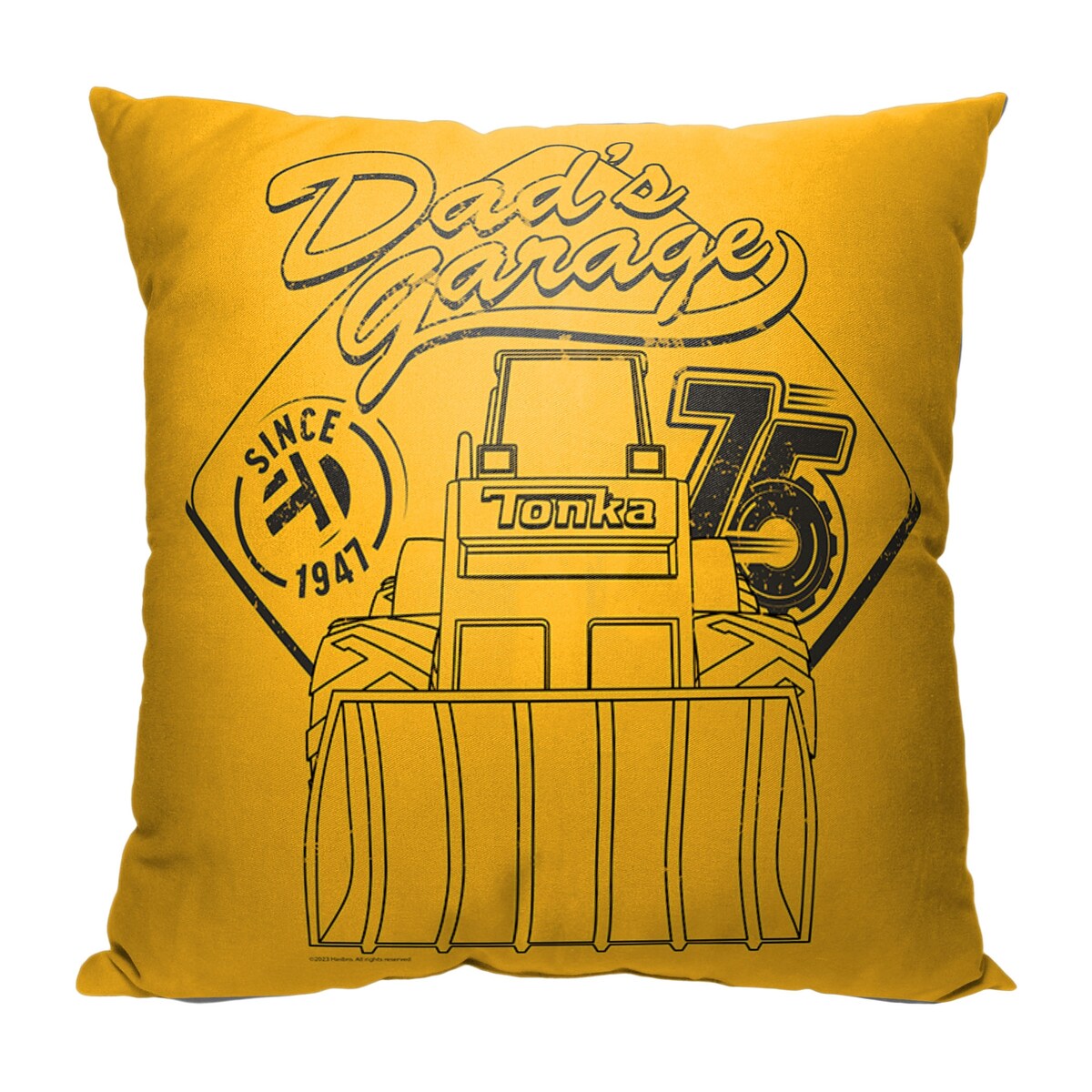 Hasbro Tonka Dad's Garage 18 Inch Throw Pillow