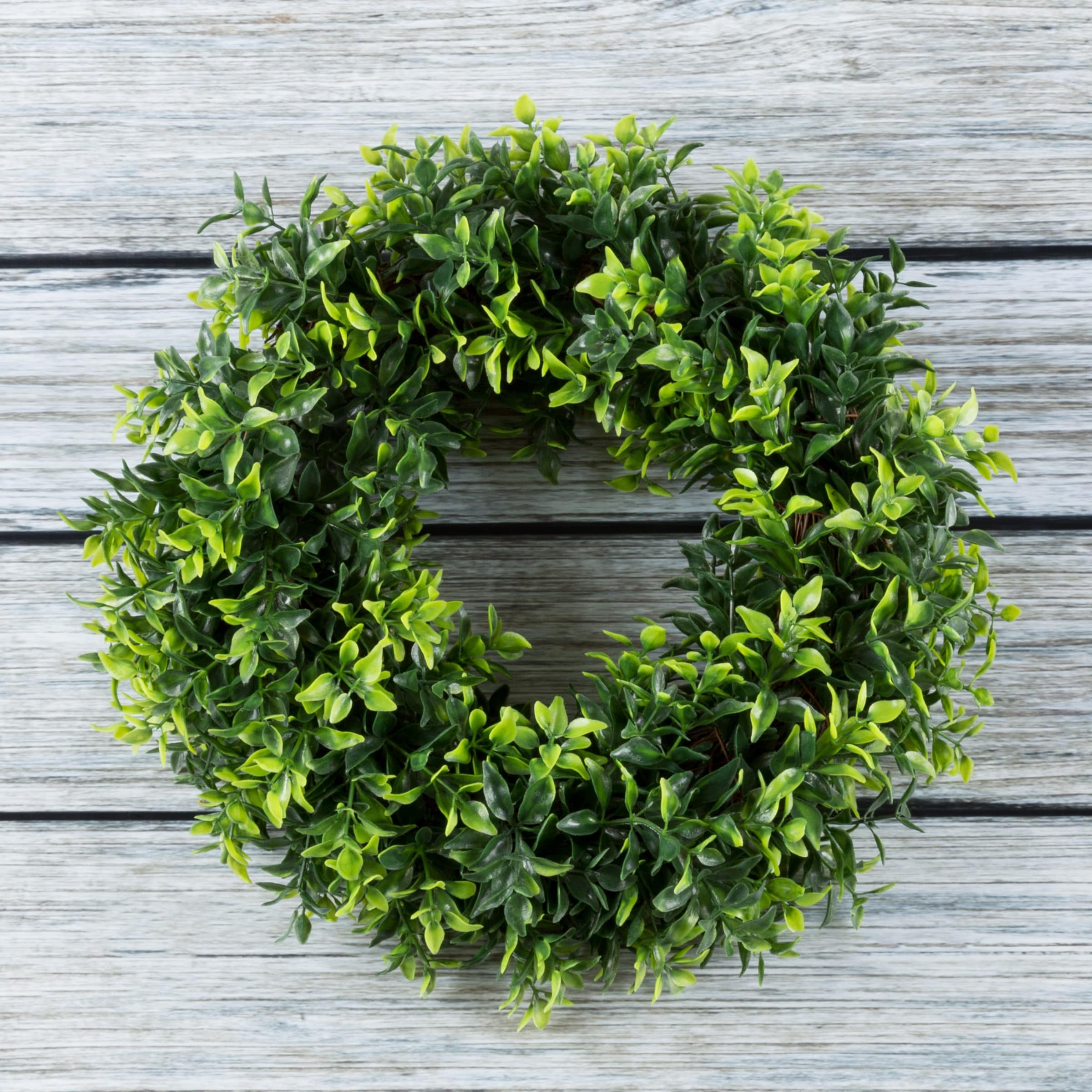 Decorative UV Resistant Boxwood Fall Wreath - 11.5-Inch Round