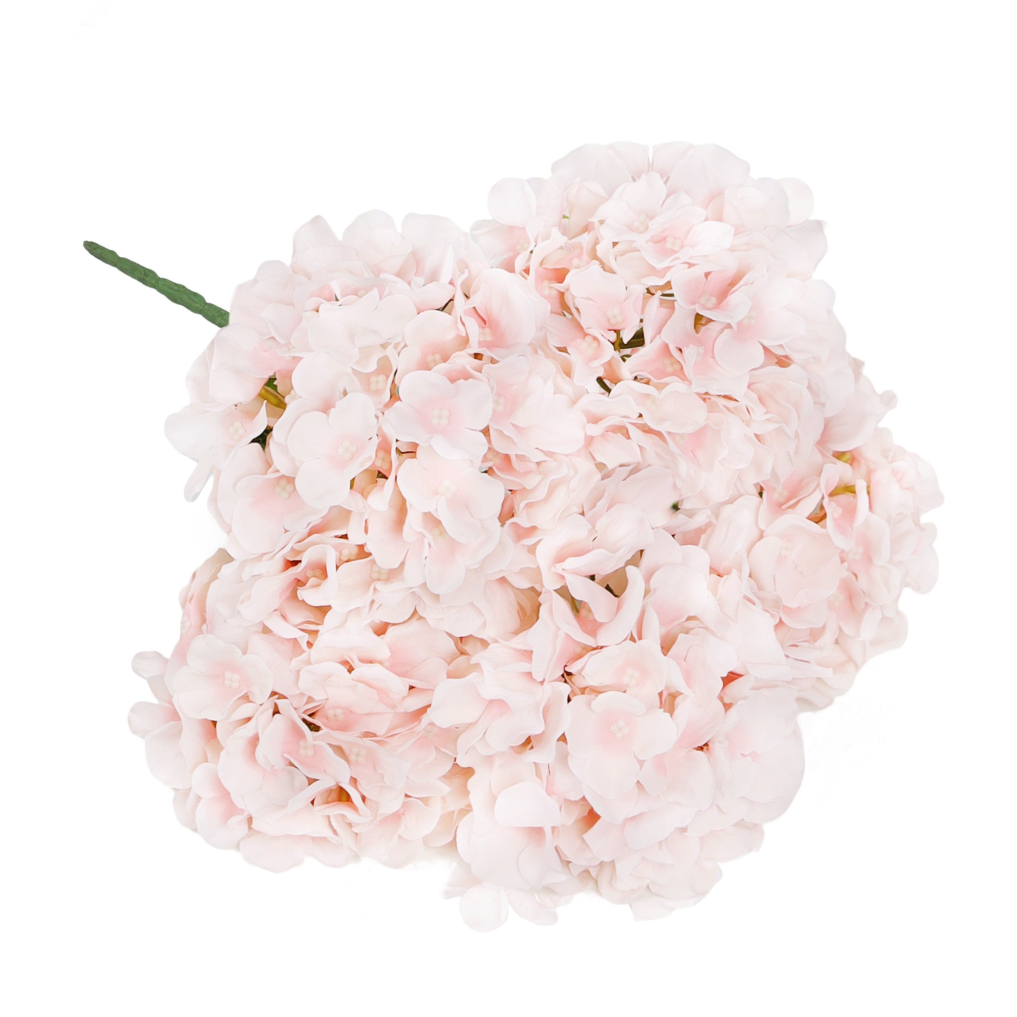 Set of 2 Deluxe Blush Pink Artificial Hydrangea Flower Stem Bush Bouquet 19in - 19 L x 11 W x 11 DP - 19 L x 11 W x 11 DP