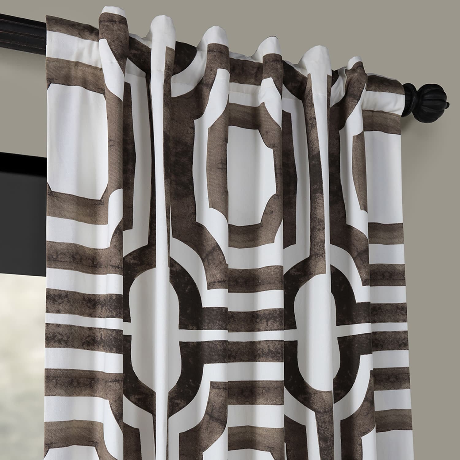 Exclusive Fabrics Modern Geometric Room Darkening Cotton Window Curtains (1 Panel)