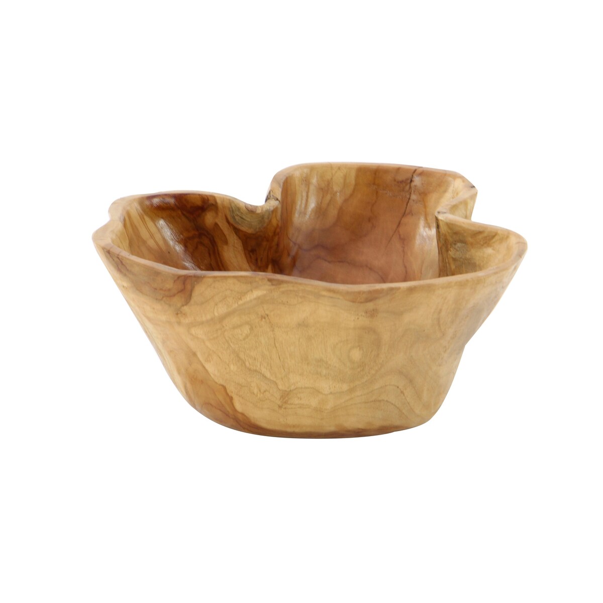 Teak Wood Handmade Live Edge Free Form Decorative Decorative Bowl - Brown - Roche River Decor